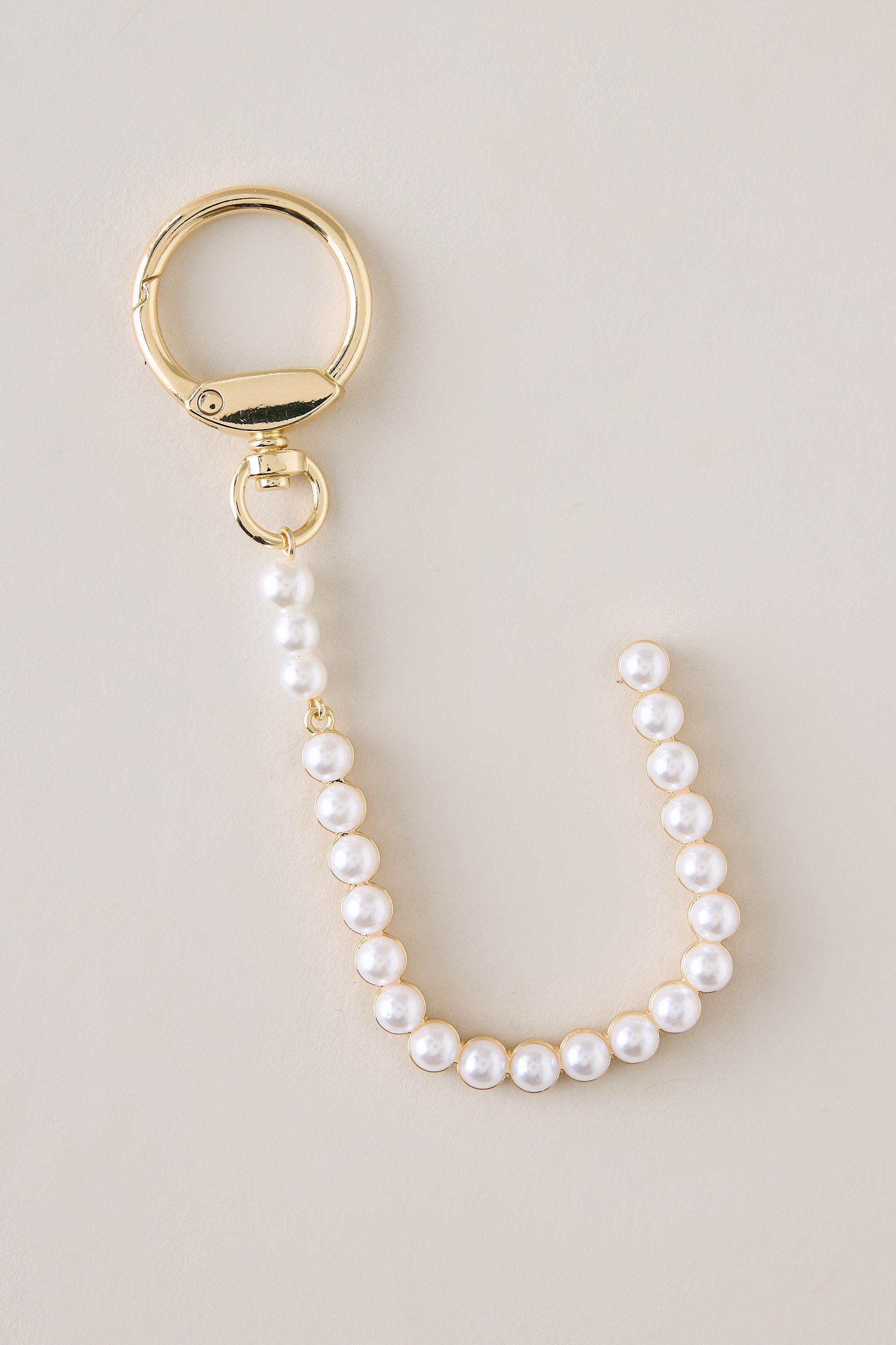 U Pearl Monogram Charm, Silver, Multicolour, large image number 0