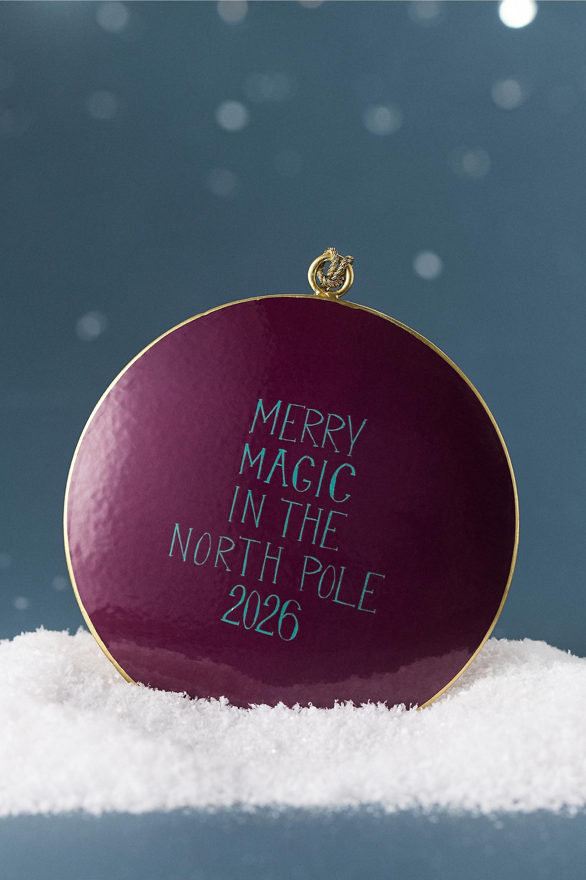 Holiday In The City Metal Ornament, Purple, Pink, medium