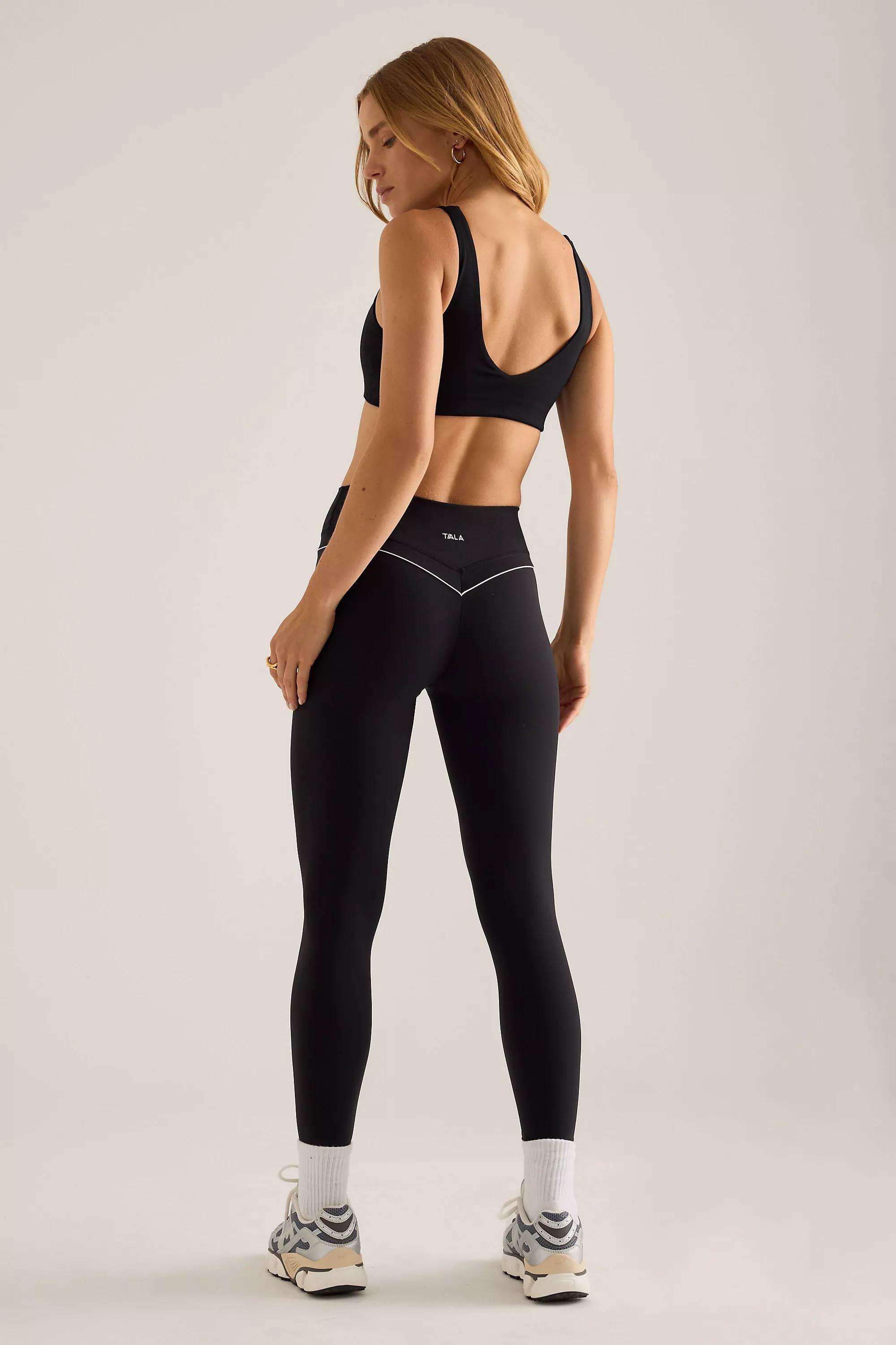 Tala Skinluxe Contrast Piping Sports Bra, Black, Black, large image number 4