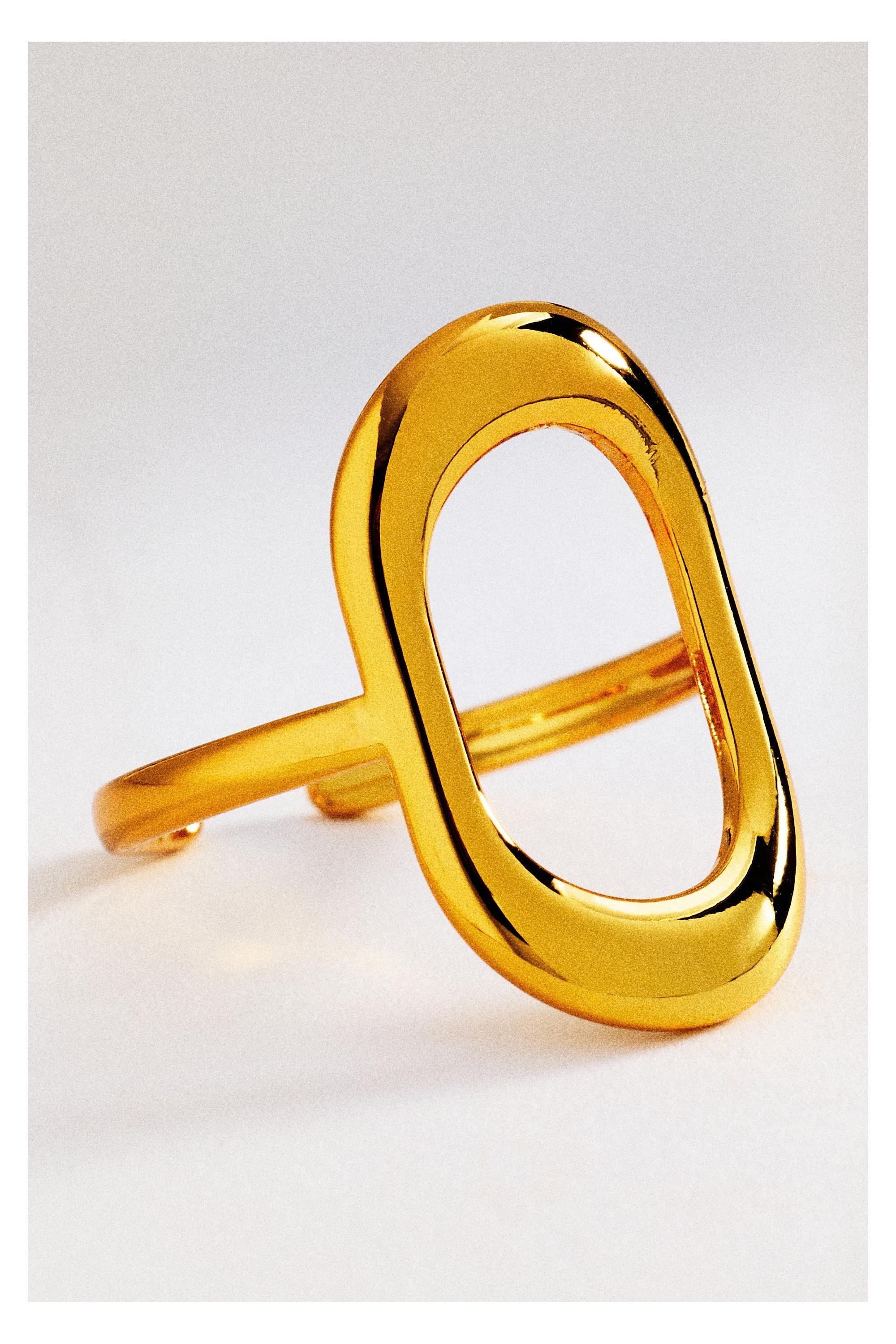 Open Oval Adjustable Ring, Gold, large image number 2