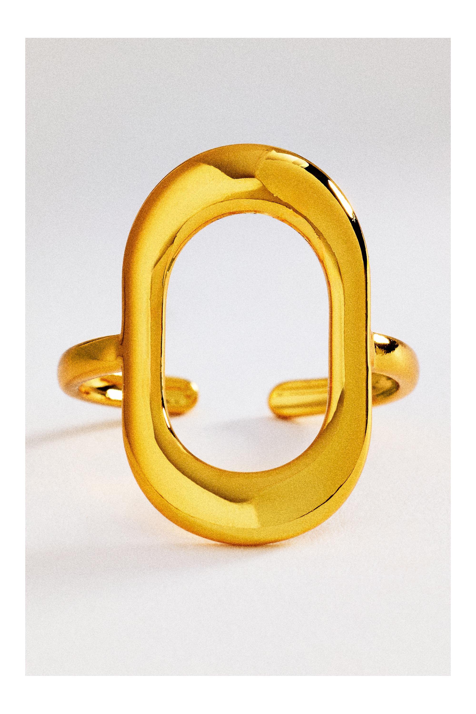 Open Oval Adjustable Ring, Gold, large image number 3