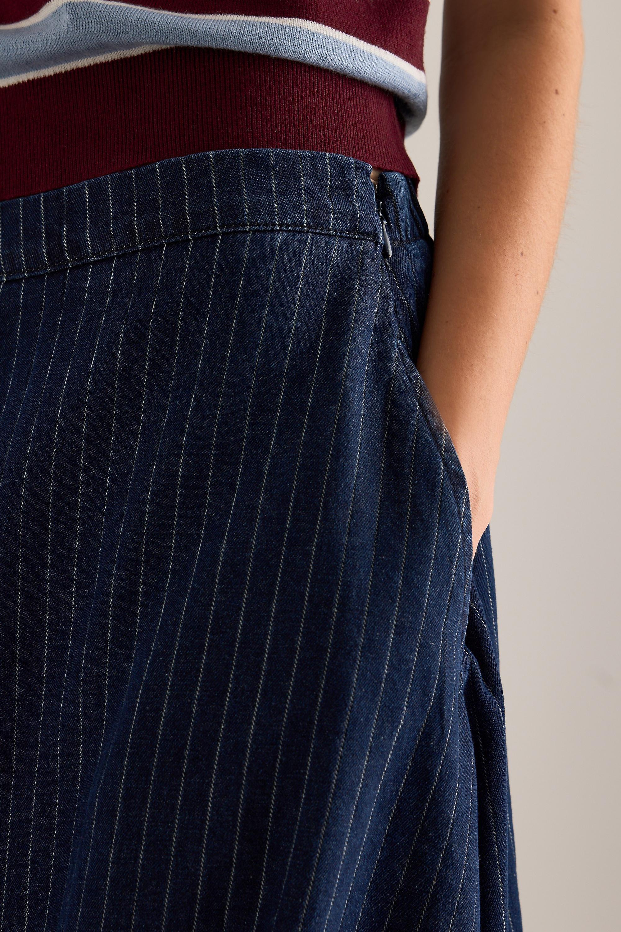 DENIM MEDIUM BLUE By Anthropologie Denim Midi Bubble Skirt, Blue, large image number 5
