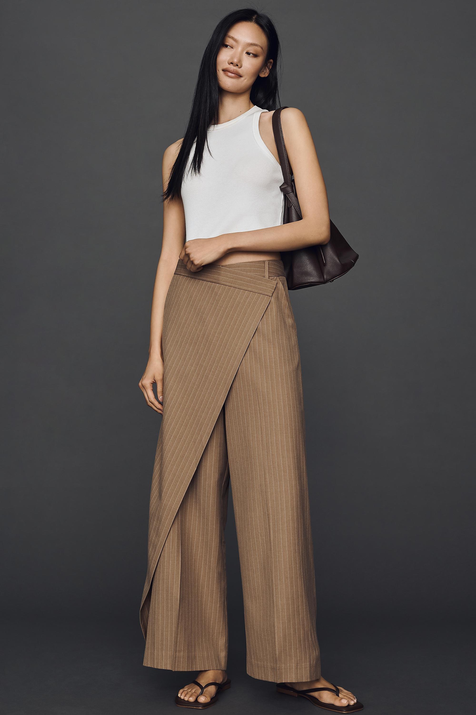 Whiteroom + Cactus Front Pinstripe Trousers, Tan, A501_0544, large image number 0