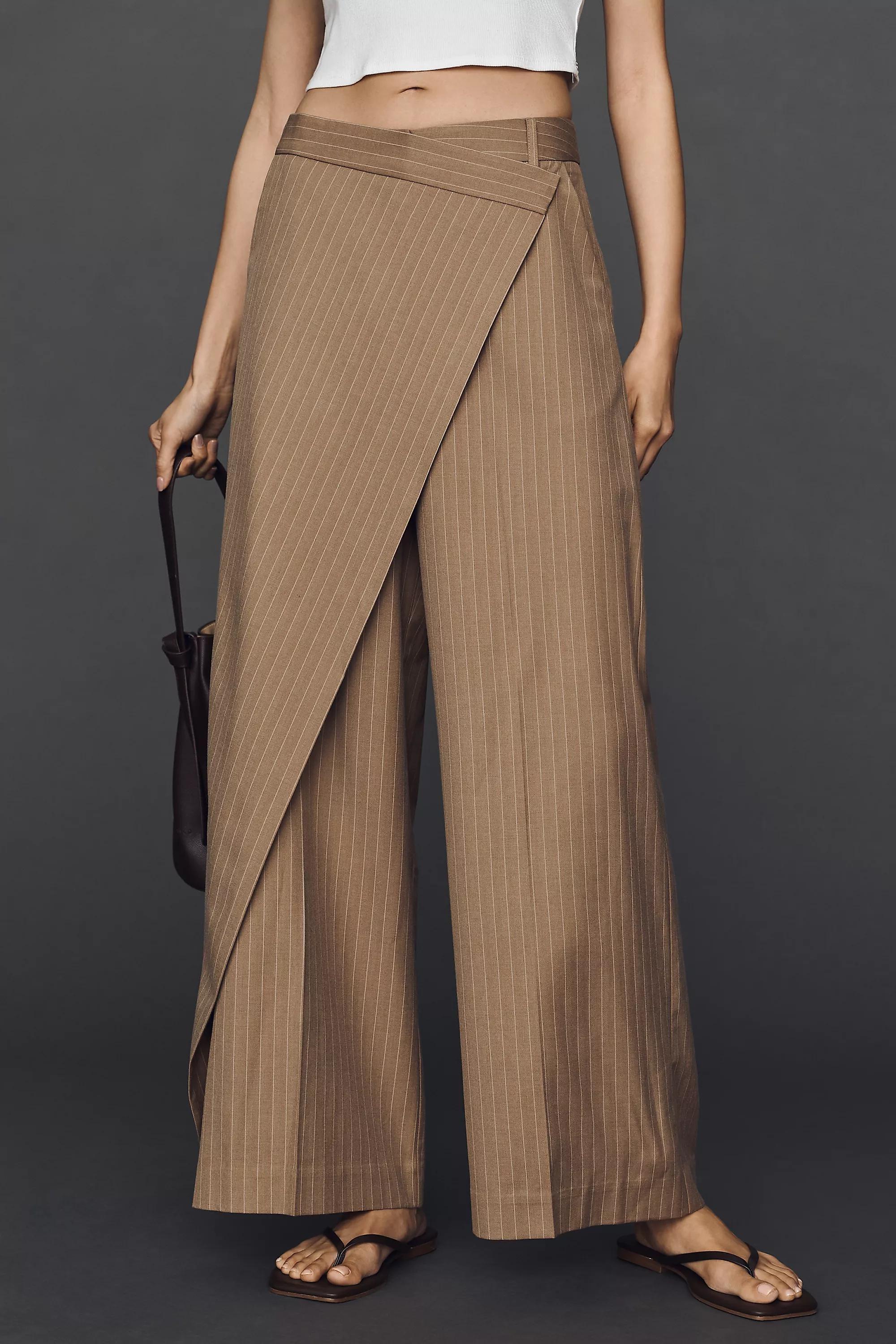 Whiteroom + Cactus Front Pinstripe Trousers, Tan, A501_0544, large image number 1