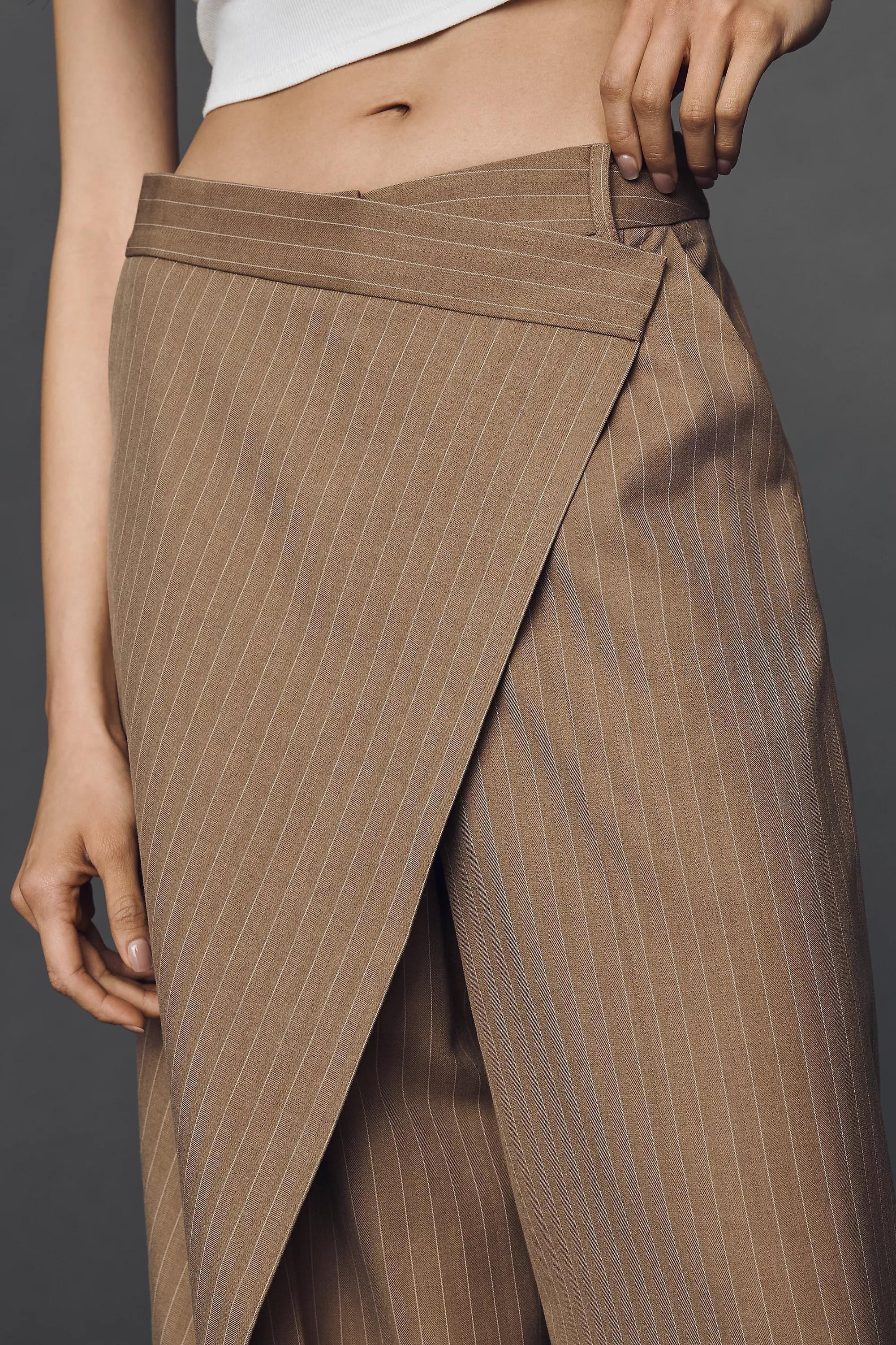 Whiteroom + Cactus Front Pinstripe Trousers, Tan, A501_0544, large image number 3