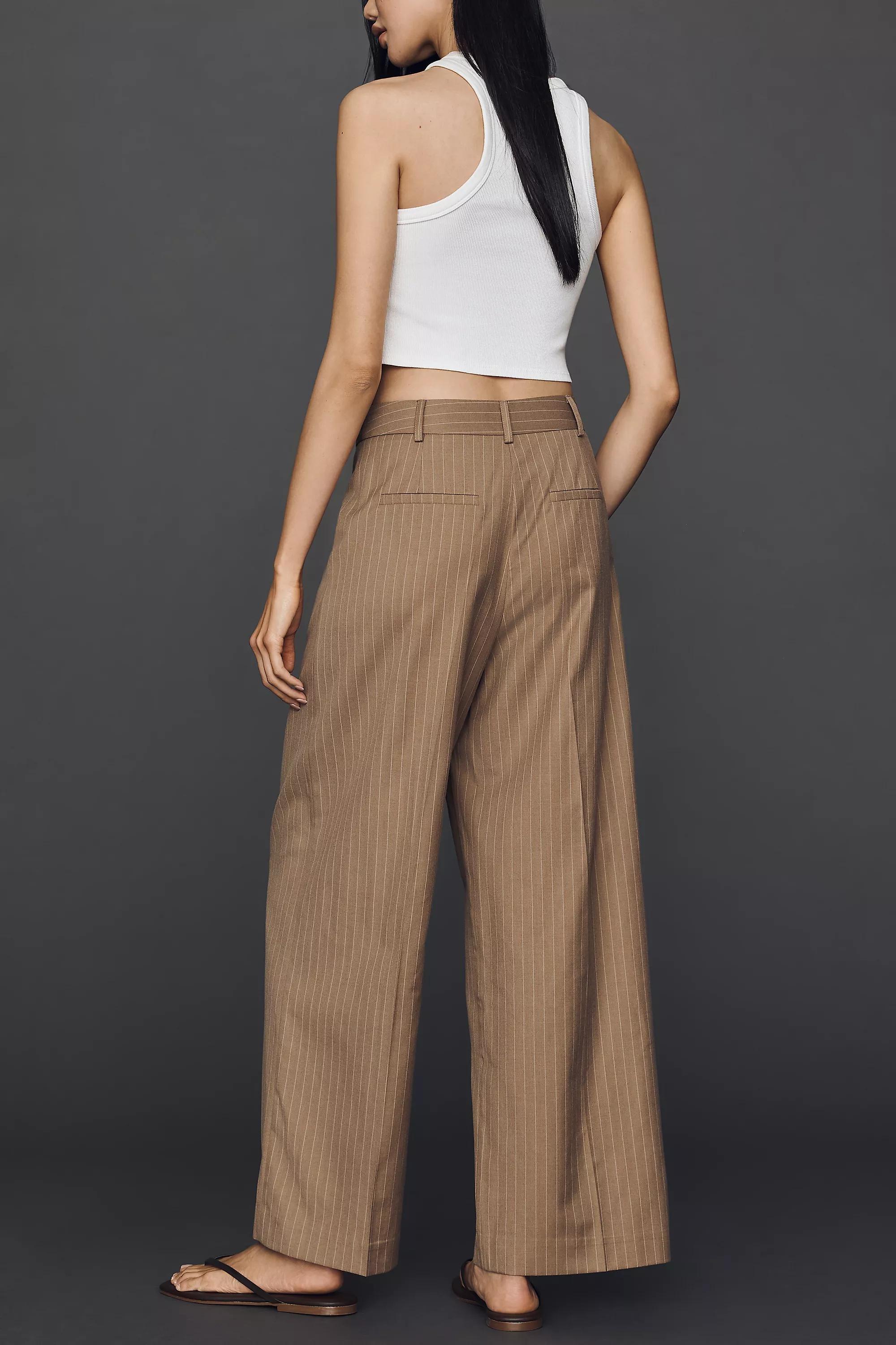Whiteroom + Cactus Front Pinstripe Trousers, Tan, A501_0544, large image number 4