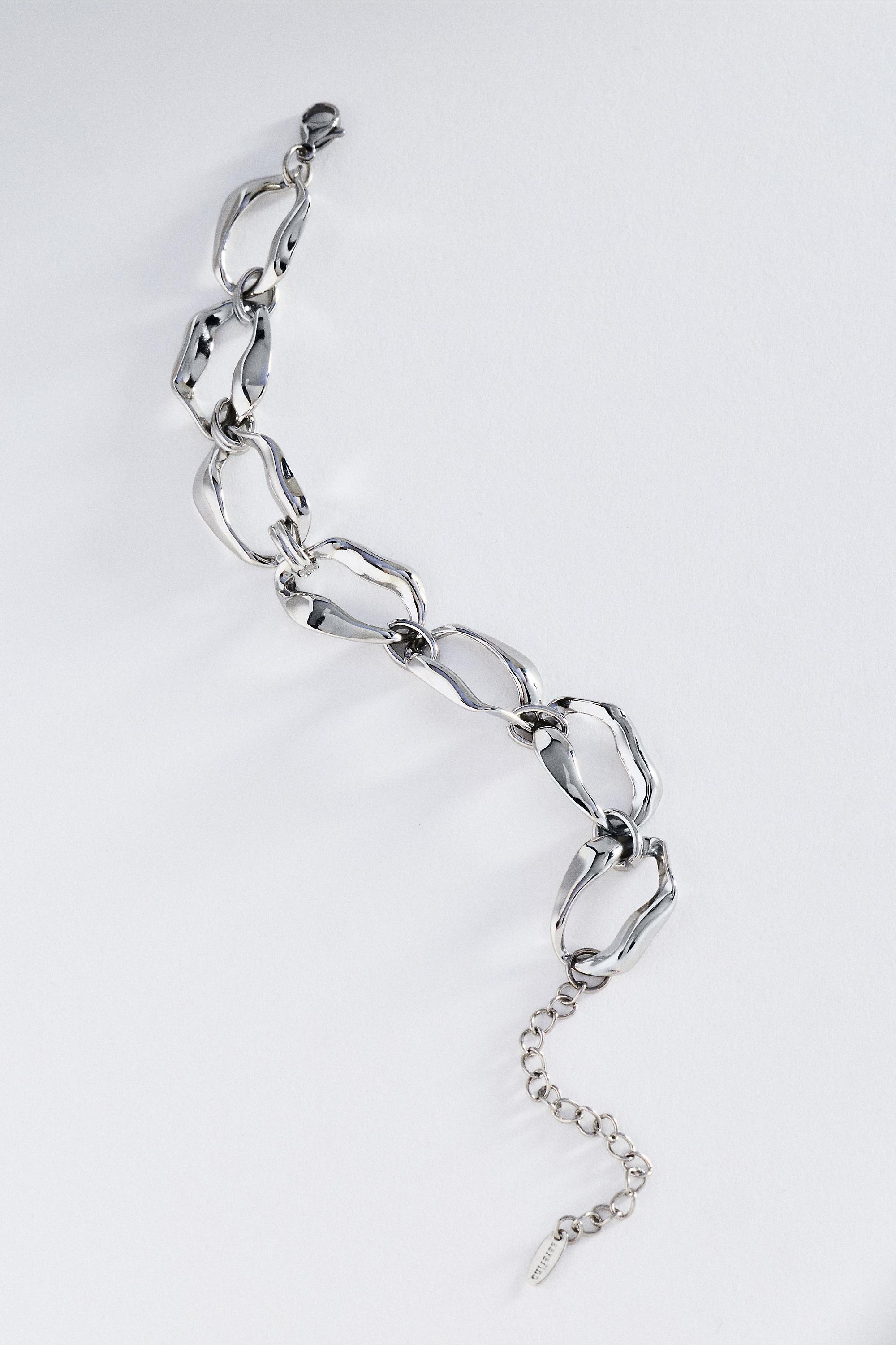 SILVER Metal Chain Link Bracelet, Women, Silver, large image number 0