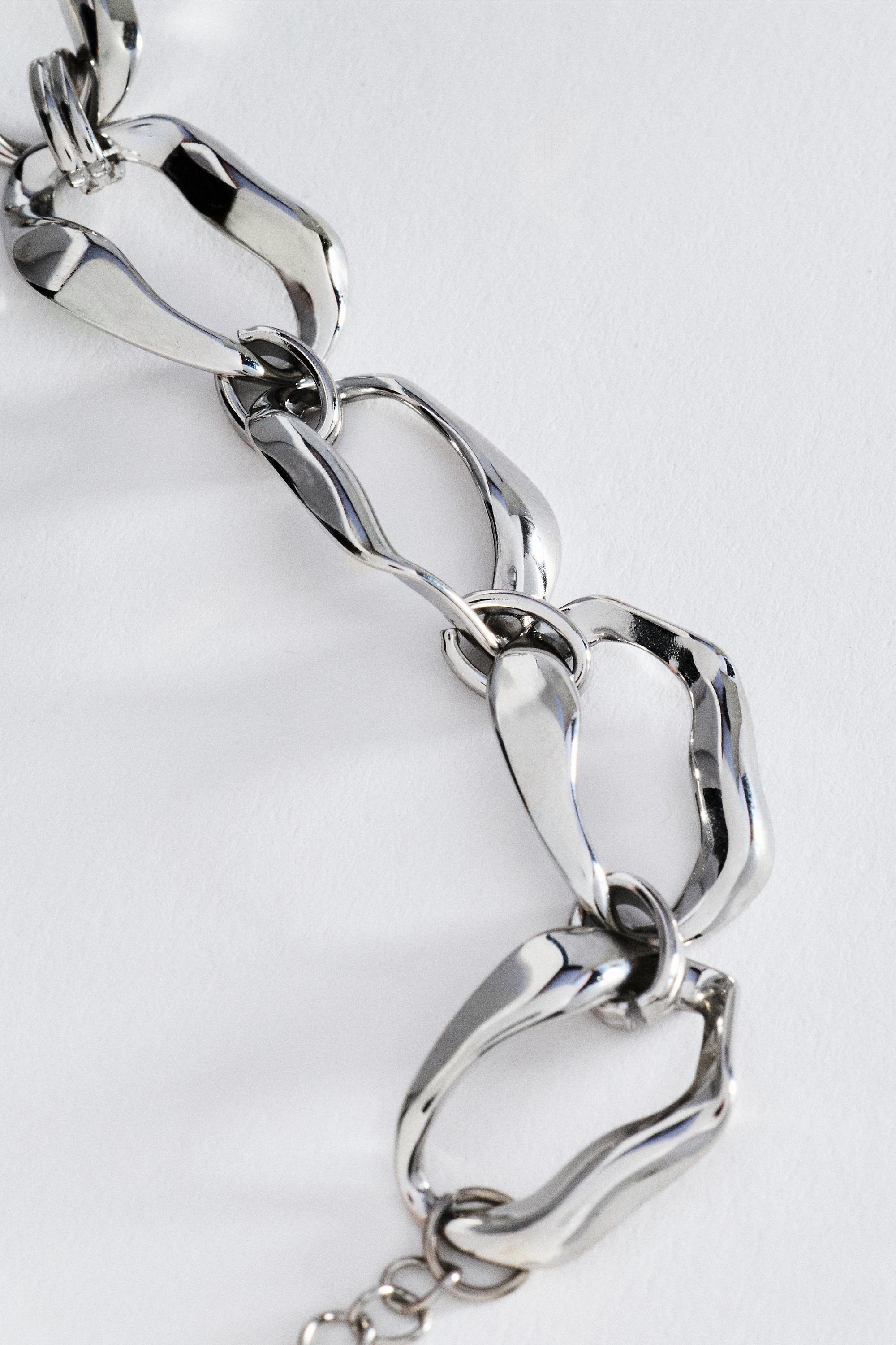 SILVER Metal Chain Link Bracelet, Women, Silver, large image number 1