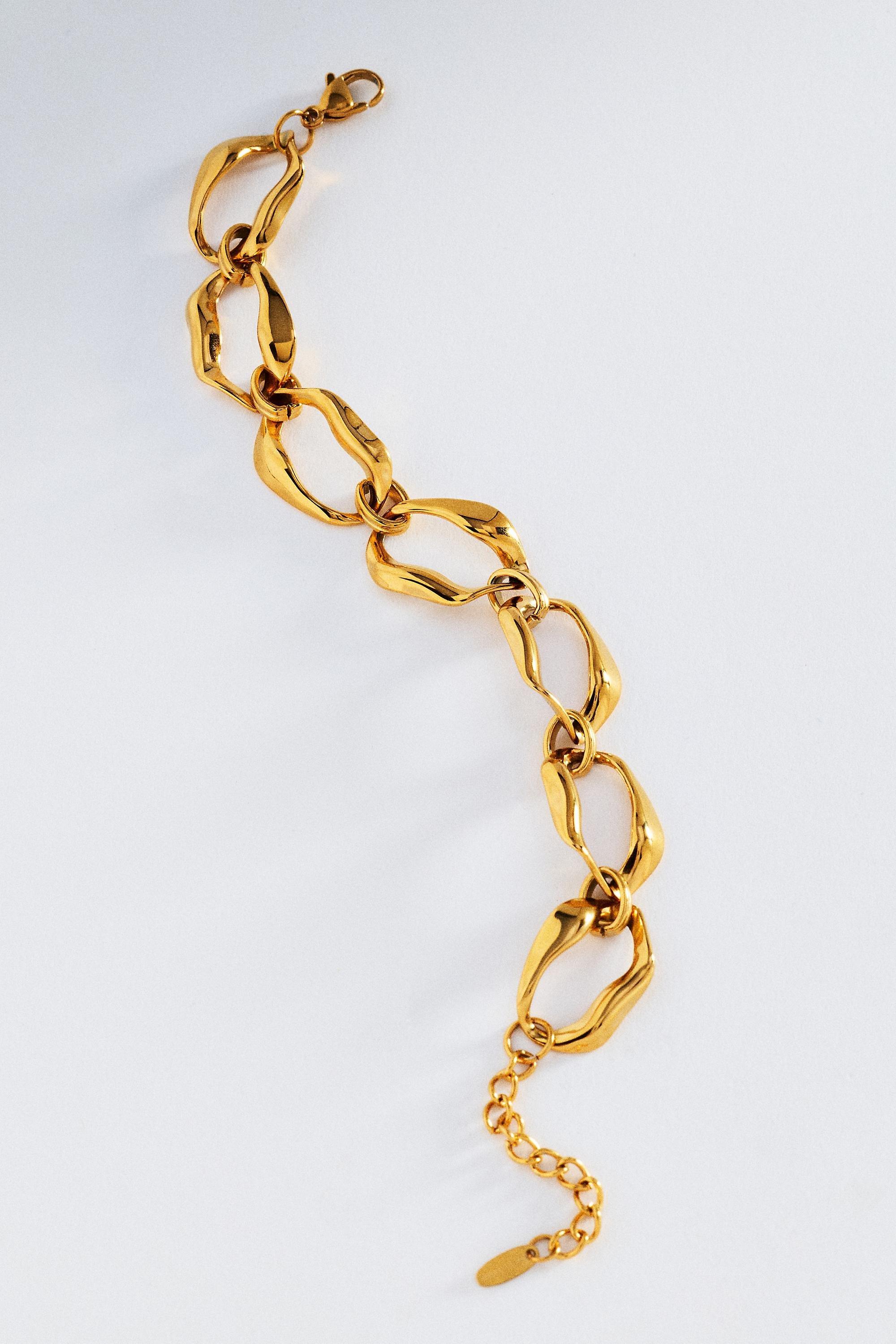 GOLD Metal Chain Link Bracelet, Gold, large image number 0