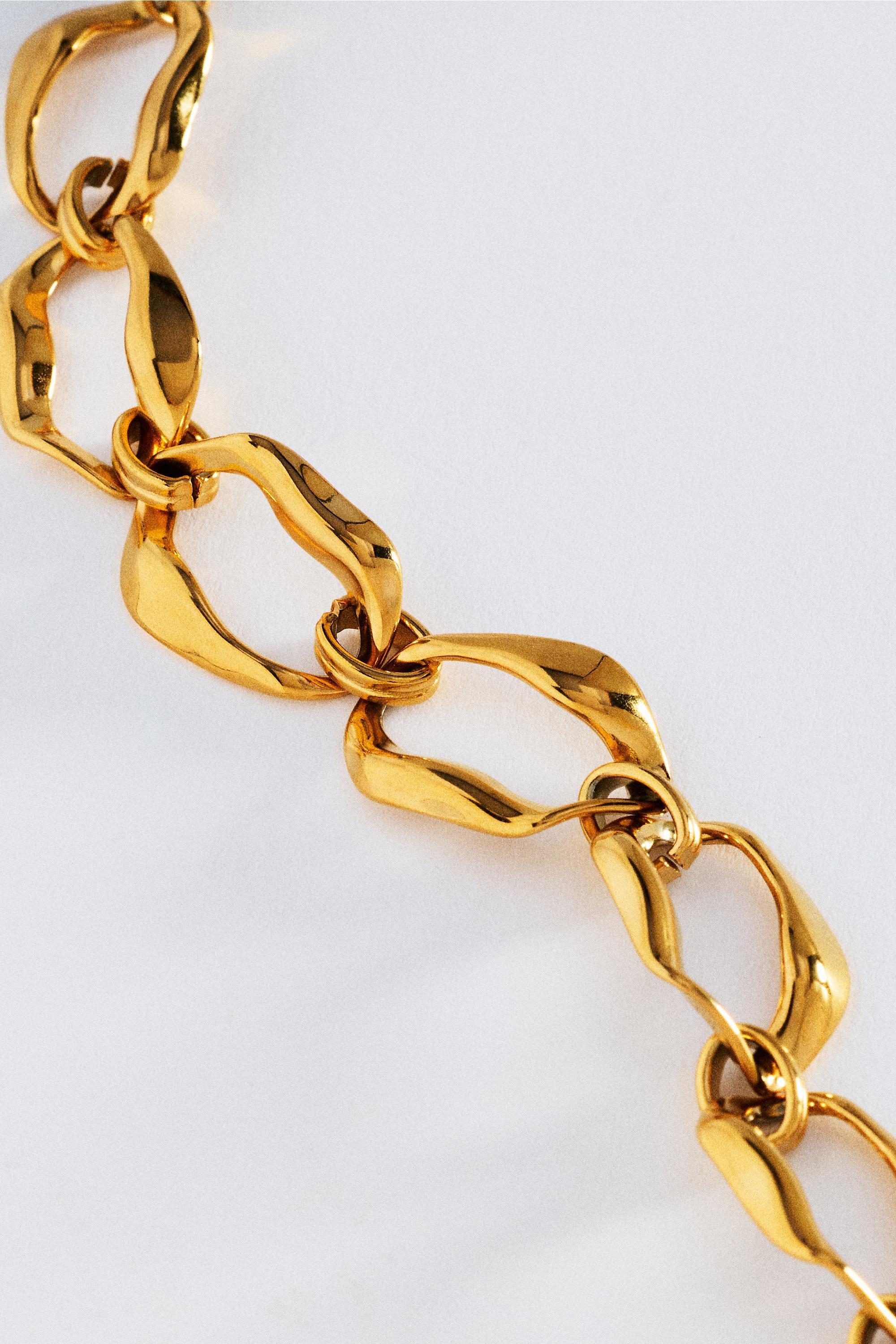 GOLD Metal Chain Link Bracelet, Gold, large image number 1