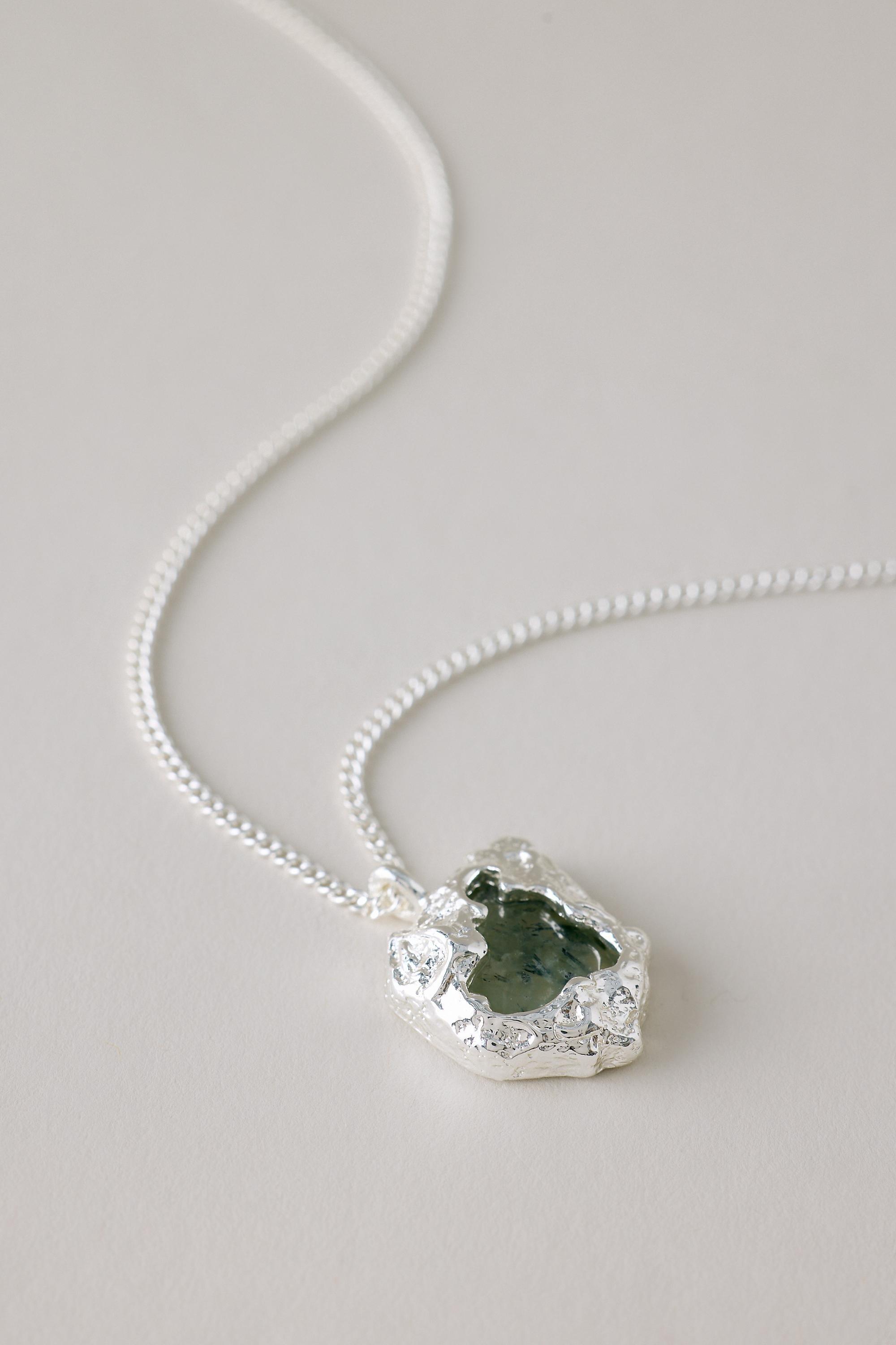Semi-Precious Stone Necklace, Women, Silver, large image number 1