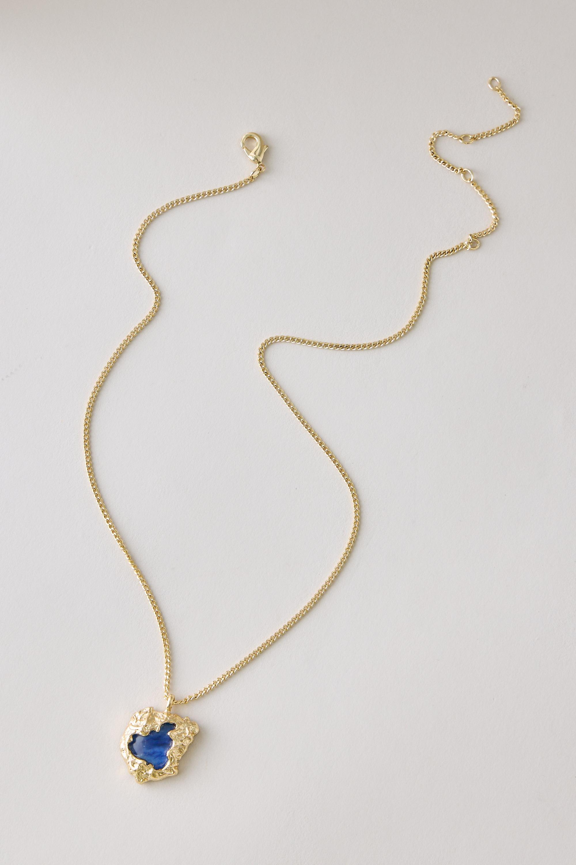 Semi-Precious Stone Necklace, Blue, large image number 0