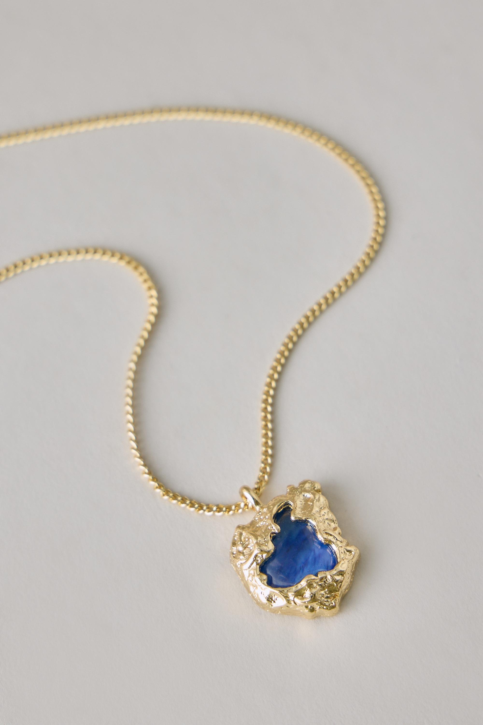 Semi-Precious Stone Necklace, Blue, large image number 1
