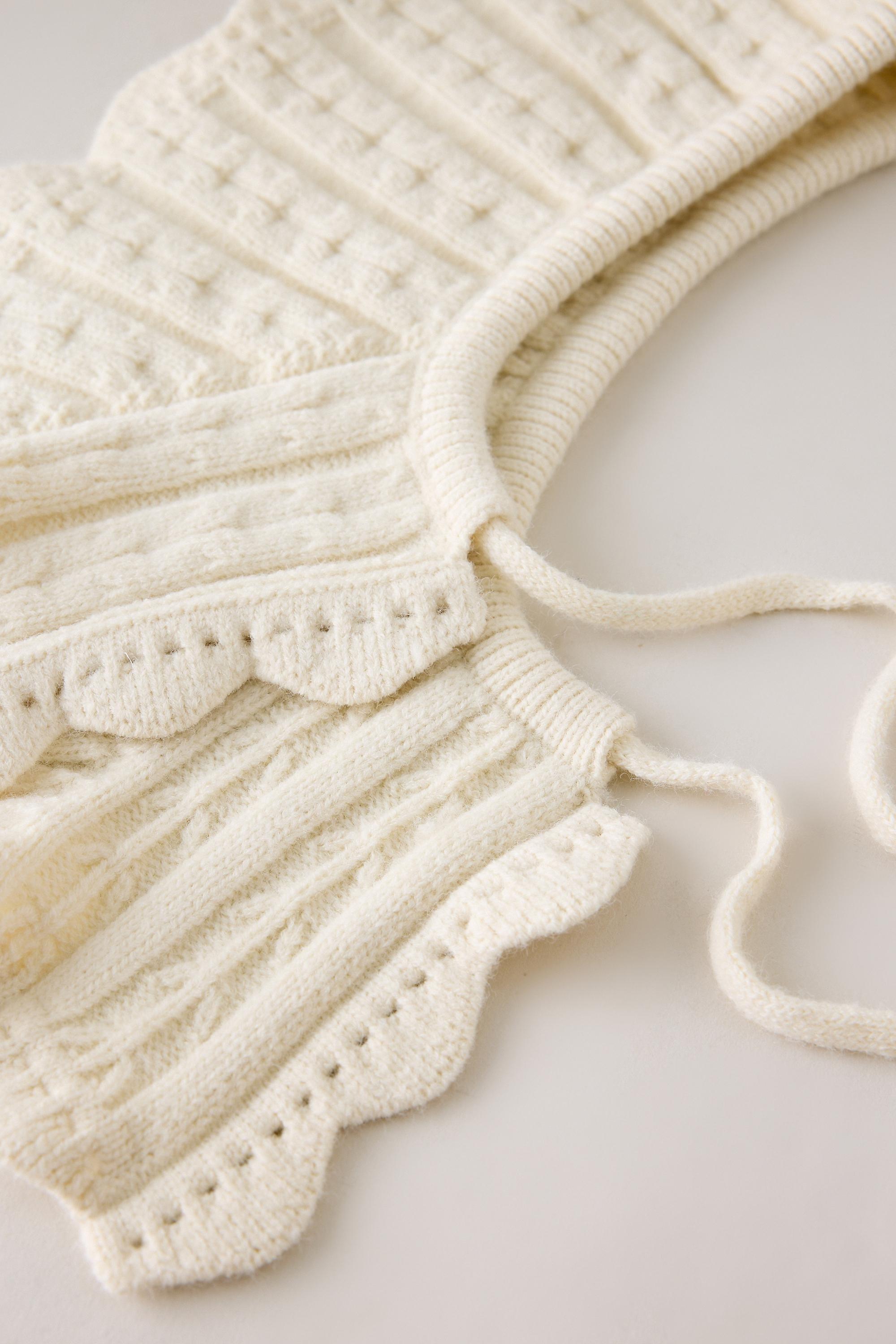 Knit Collar, Cream, Cream, medium