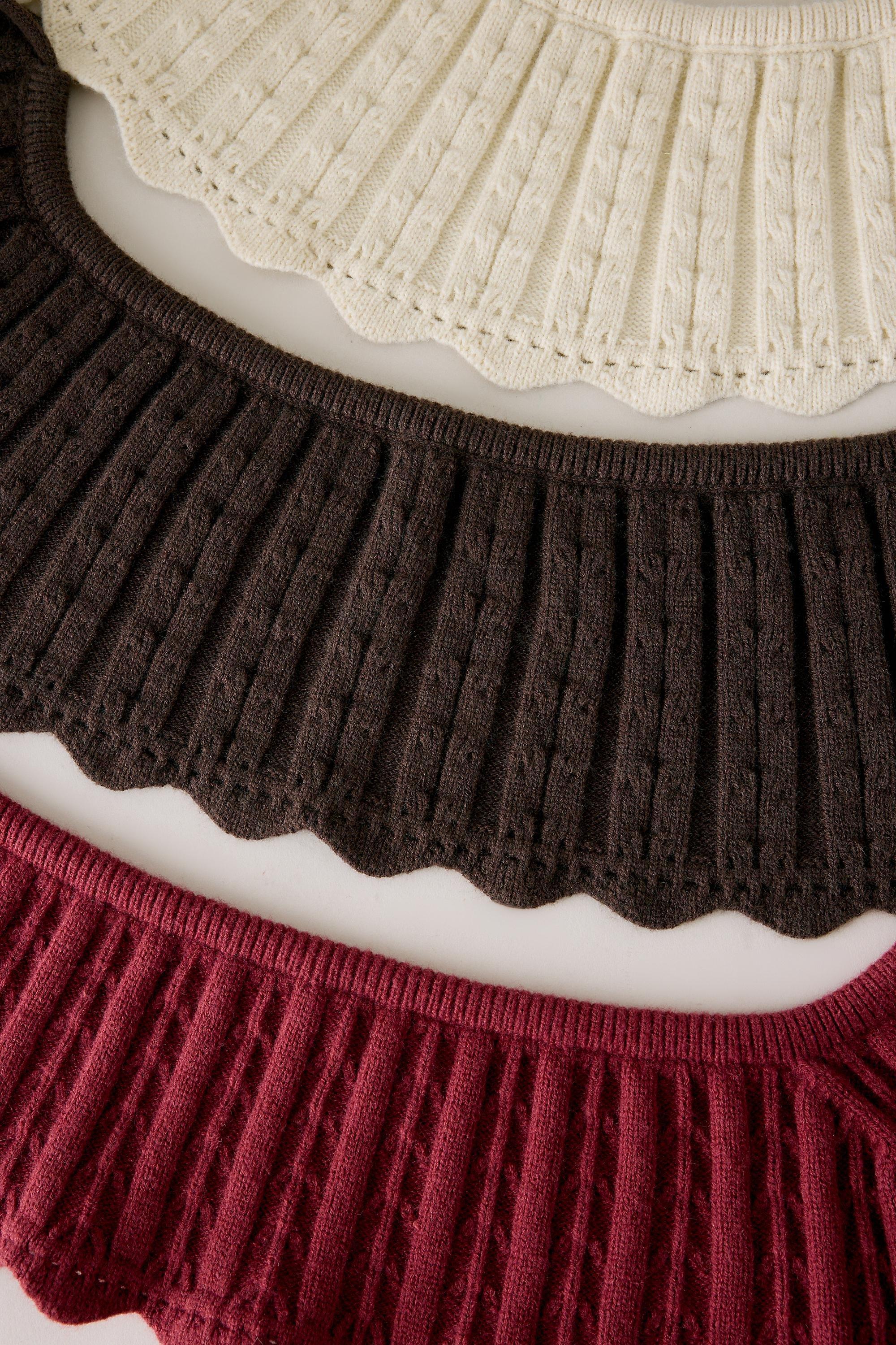 Knit Collar, Brown, Brown, large image number 3