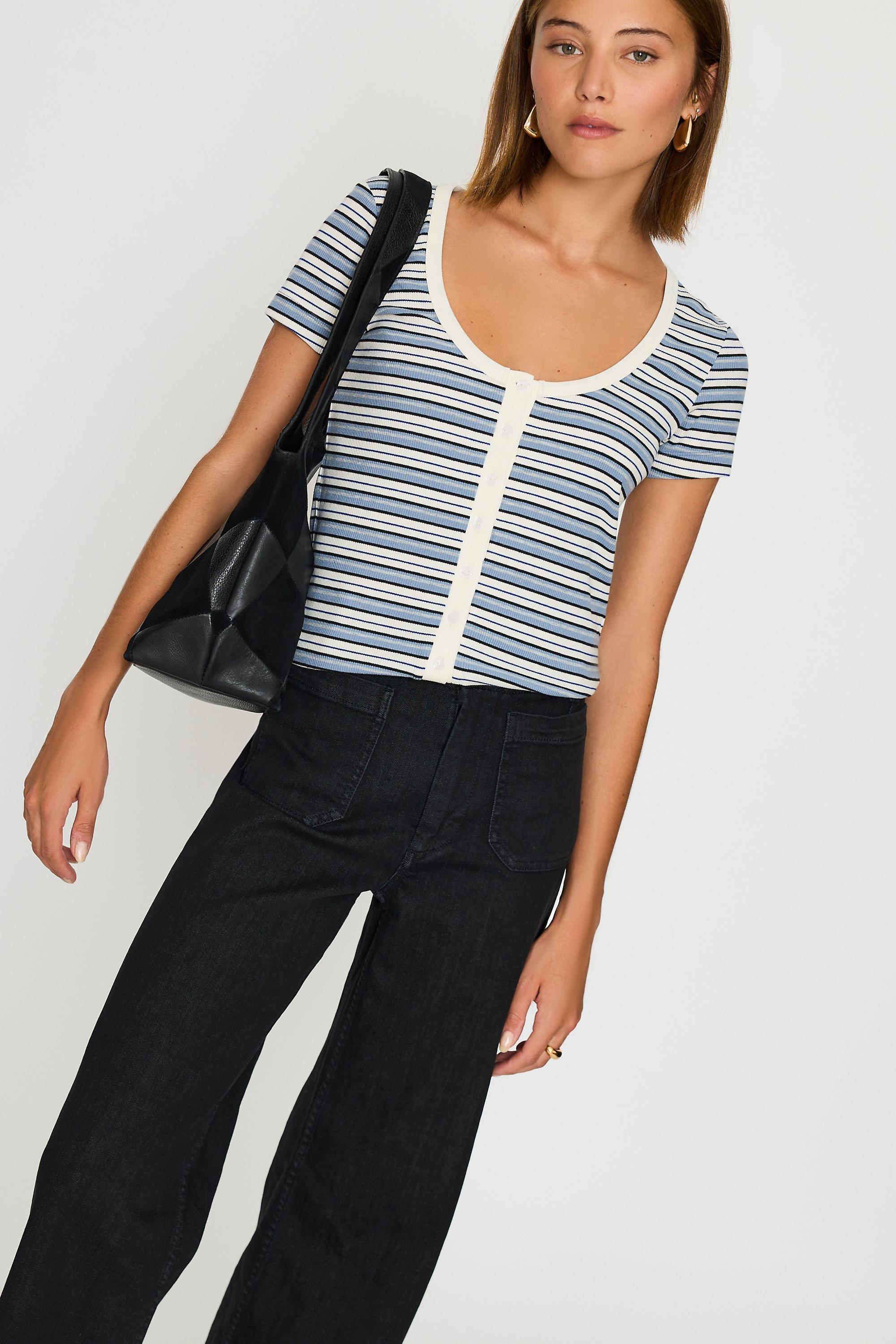 The Colette High-Rise Wide-Leg Full-Length Jeans By Maeve, Black, Black, large image number 3