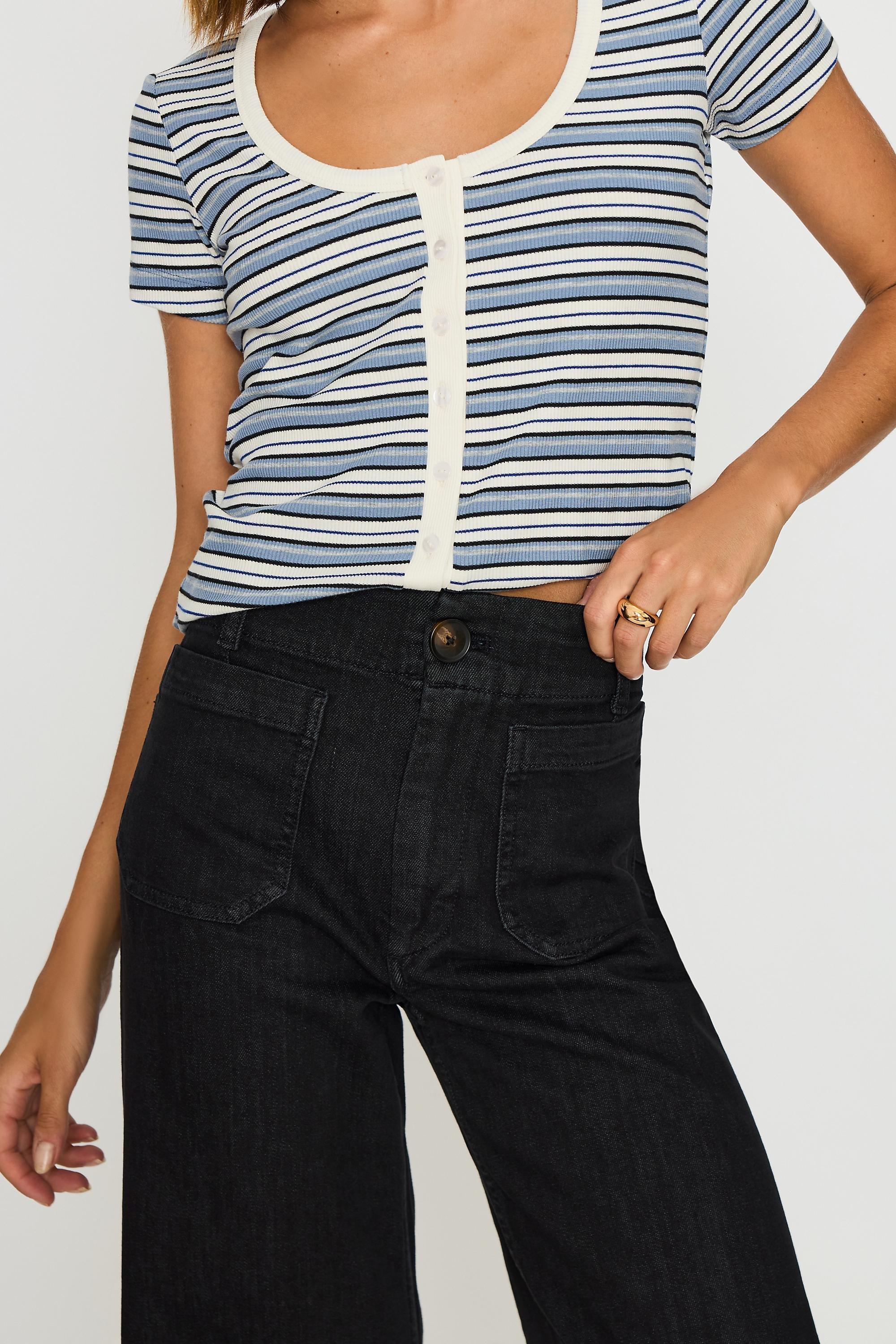 The Colette High-Rise Wide-Leg Full-Length Jeans By Maeve, Black, Black, large image number 4