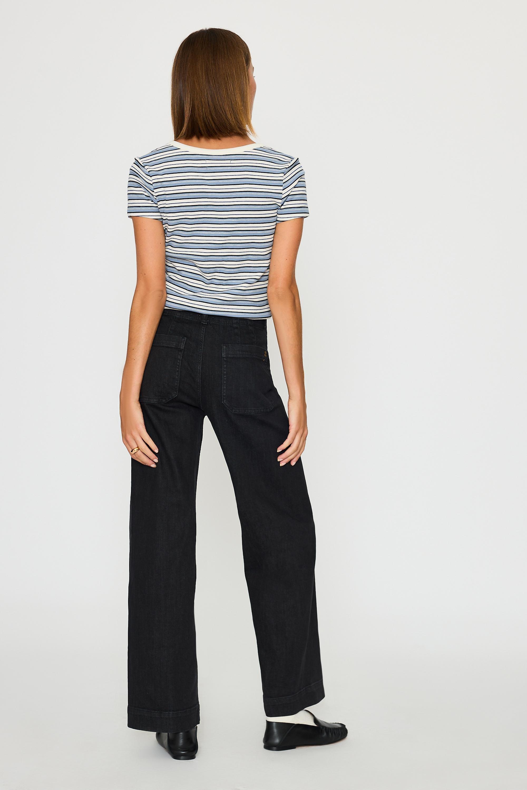 The Colette High-Rise Wide-Leg Full-Length Jeans By Maeve, Black, Black, large image number 5