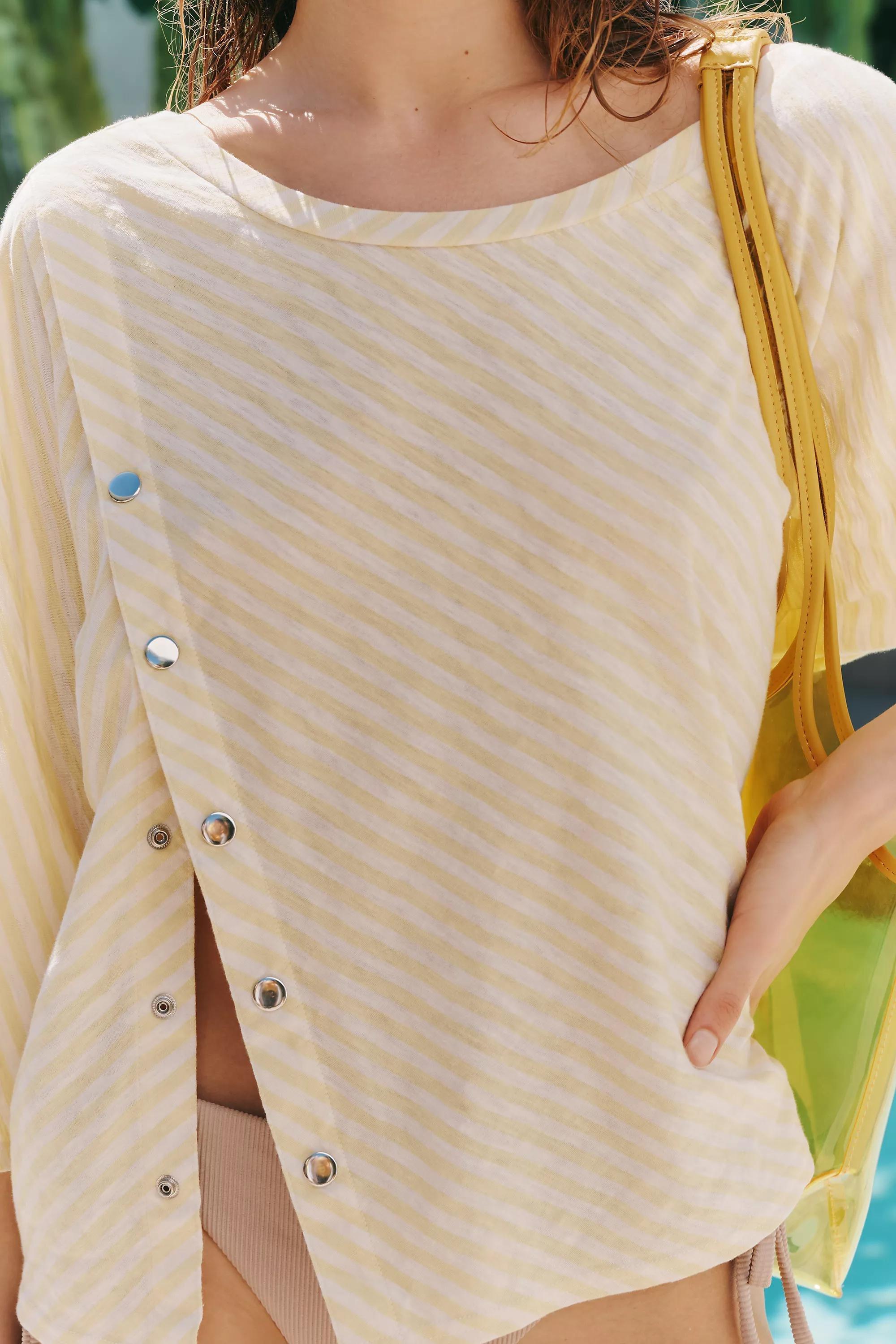 Celandine Oversized Batwing Shirt, Beige, Yellow, large image number 2