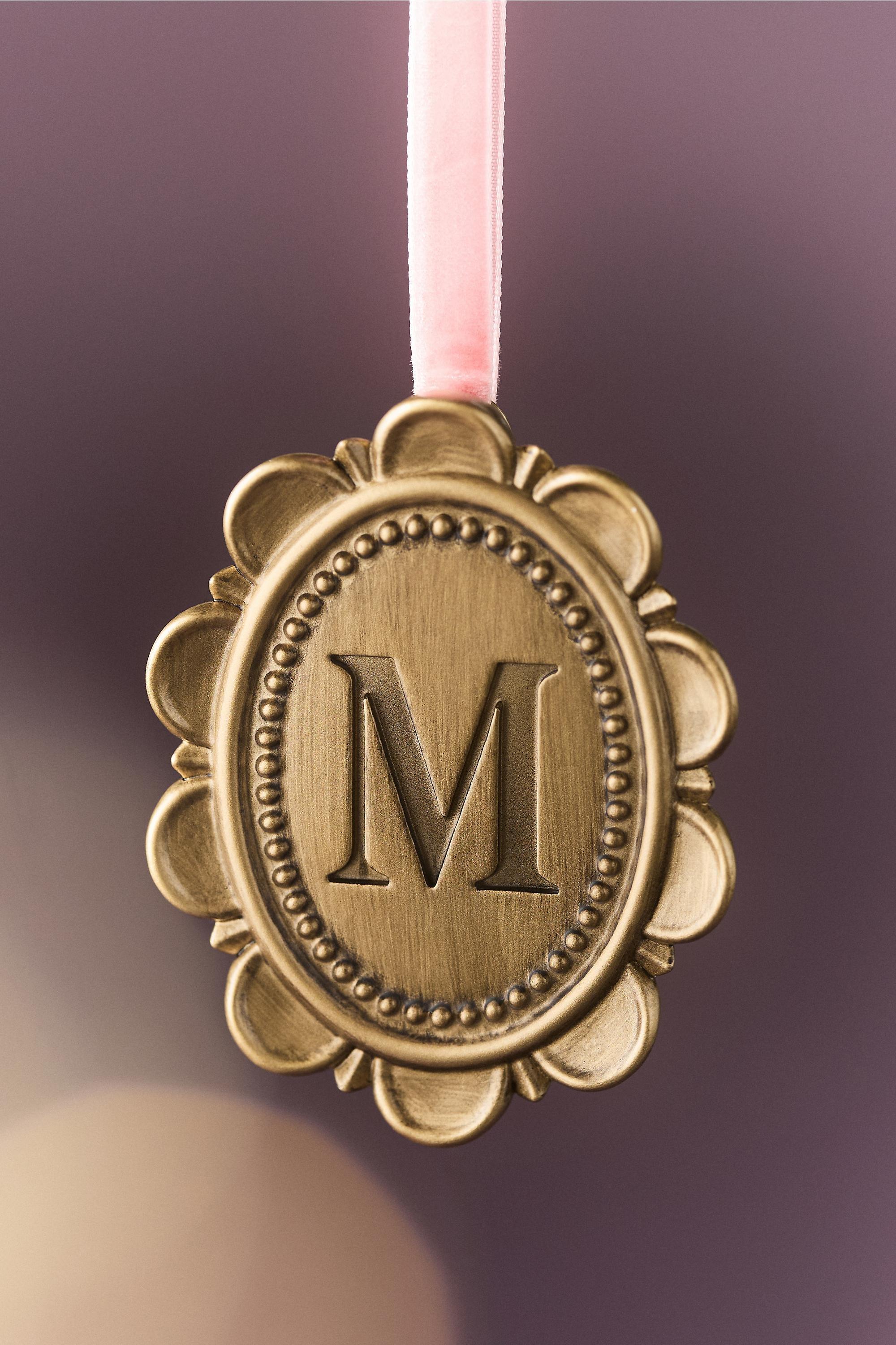 M Louisa Monogram Ornament, Gold, Multicolour, large image number 0