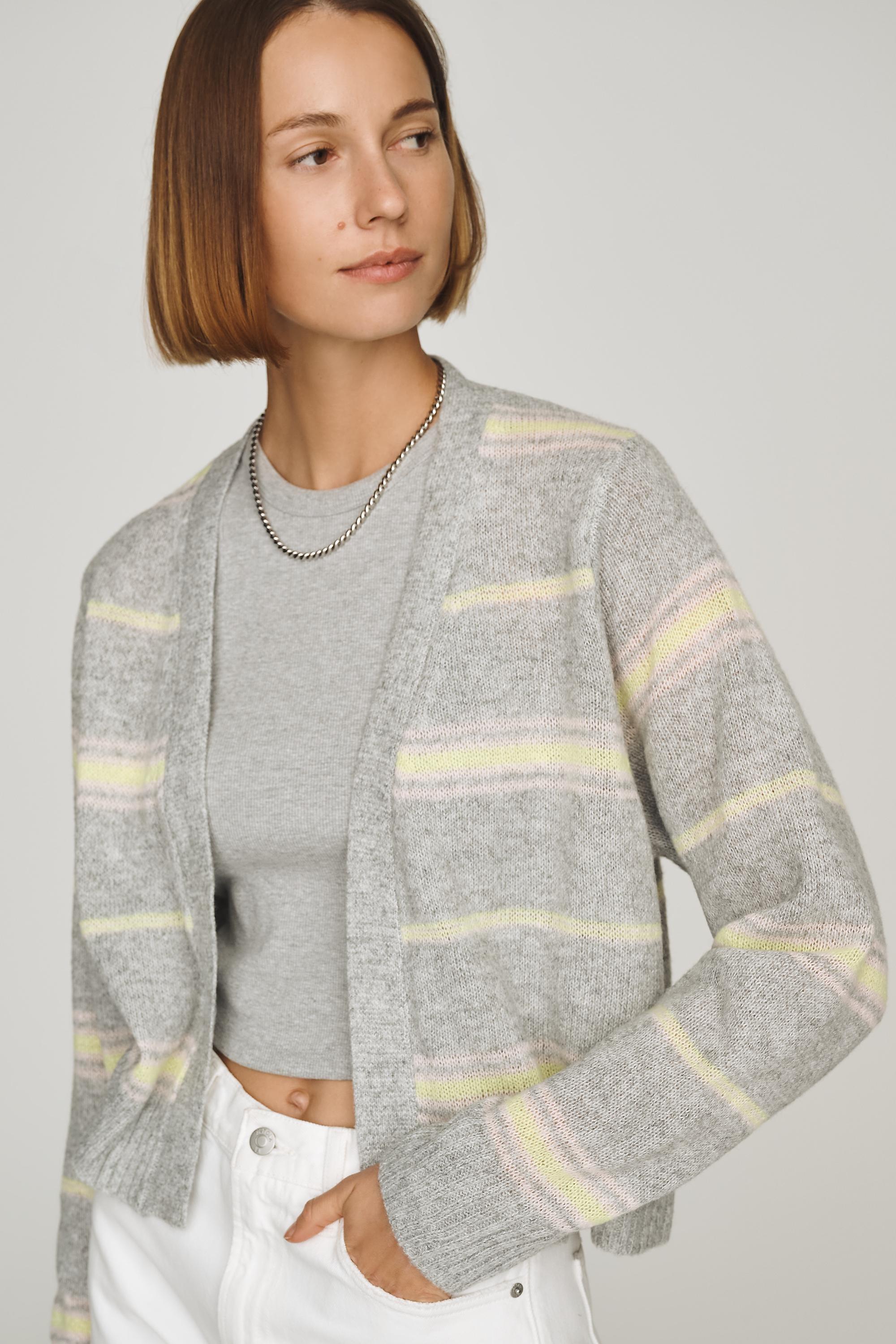 By Anthropologie Lightweight Cardigan, Grey, A501_0541, medium