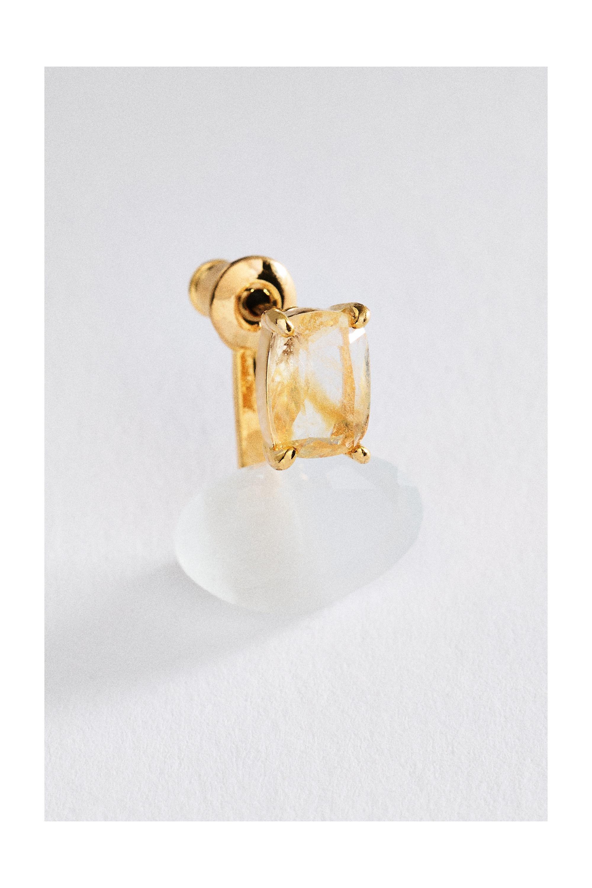Small Stone Earrings, Clear, Clear, large image number 1