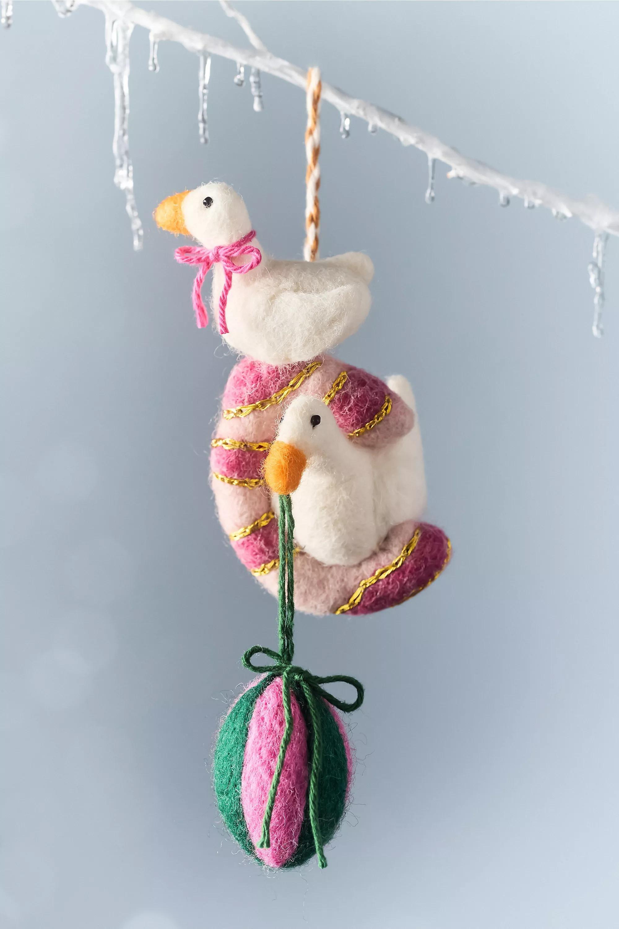 C Holiday Helpers Felt Monogram Ornament, Multicolour, Multicolour, large image number 0