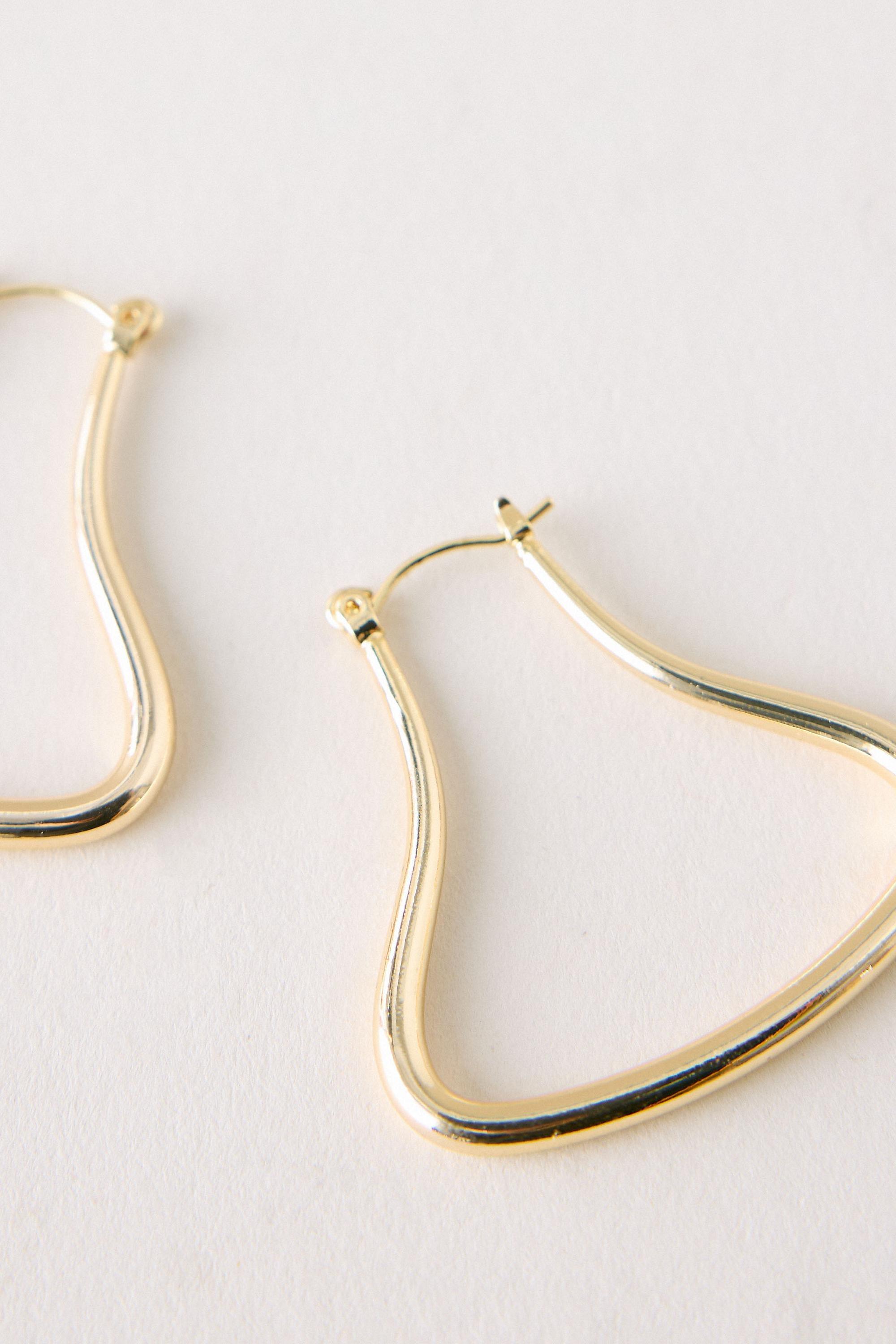 Sculpted Hoop Earrings, Gold, Gold, large image number 1
