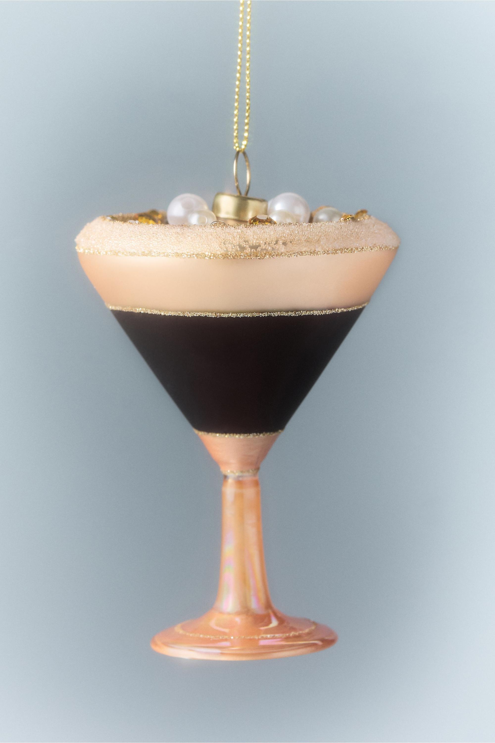 Anthropologie Jewelled Cocktail Glass Ornaments, Brown | Azadea UAE