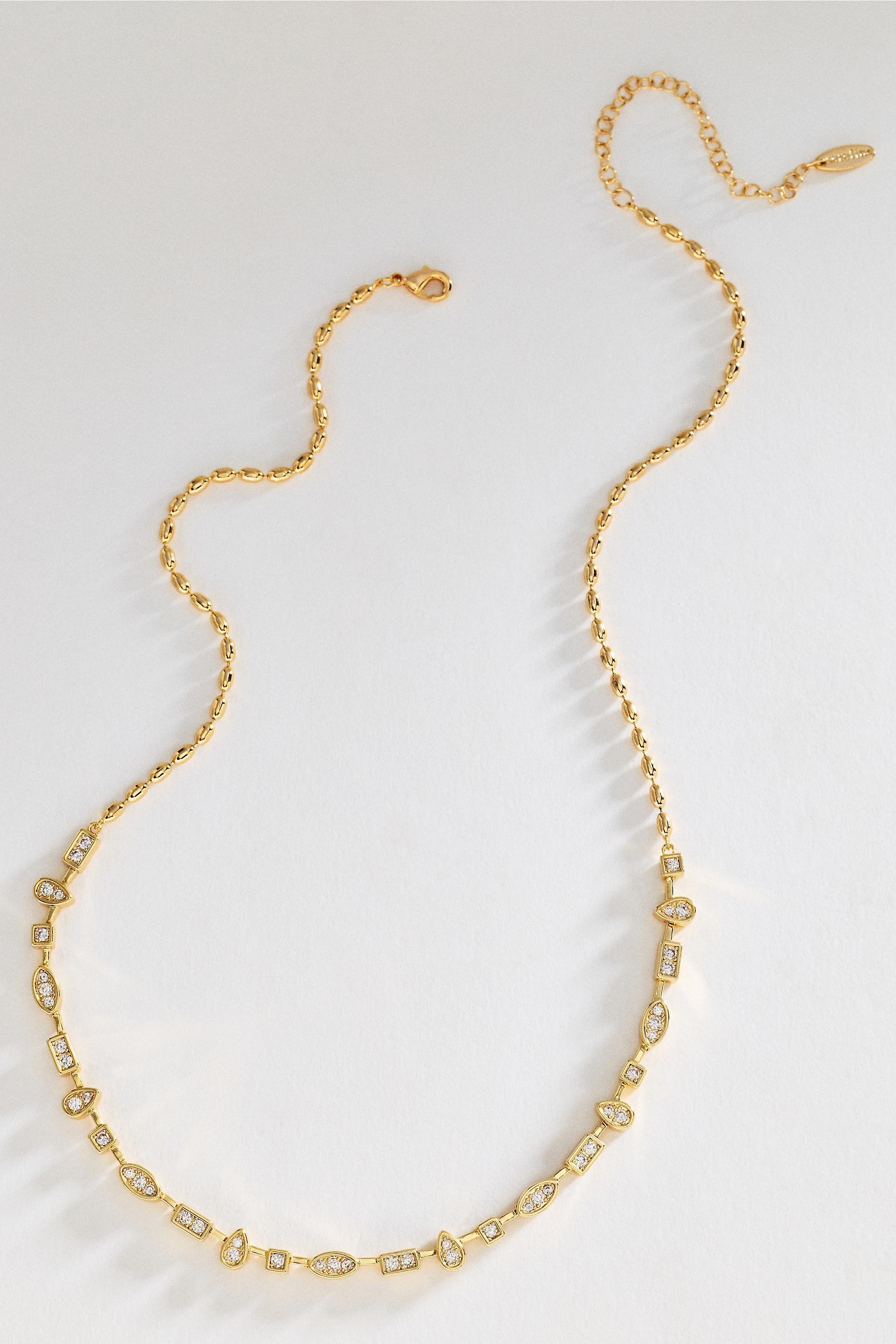 Mixed Up Gemstone Necklace, Gold, Gold, large image number 0