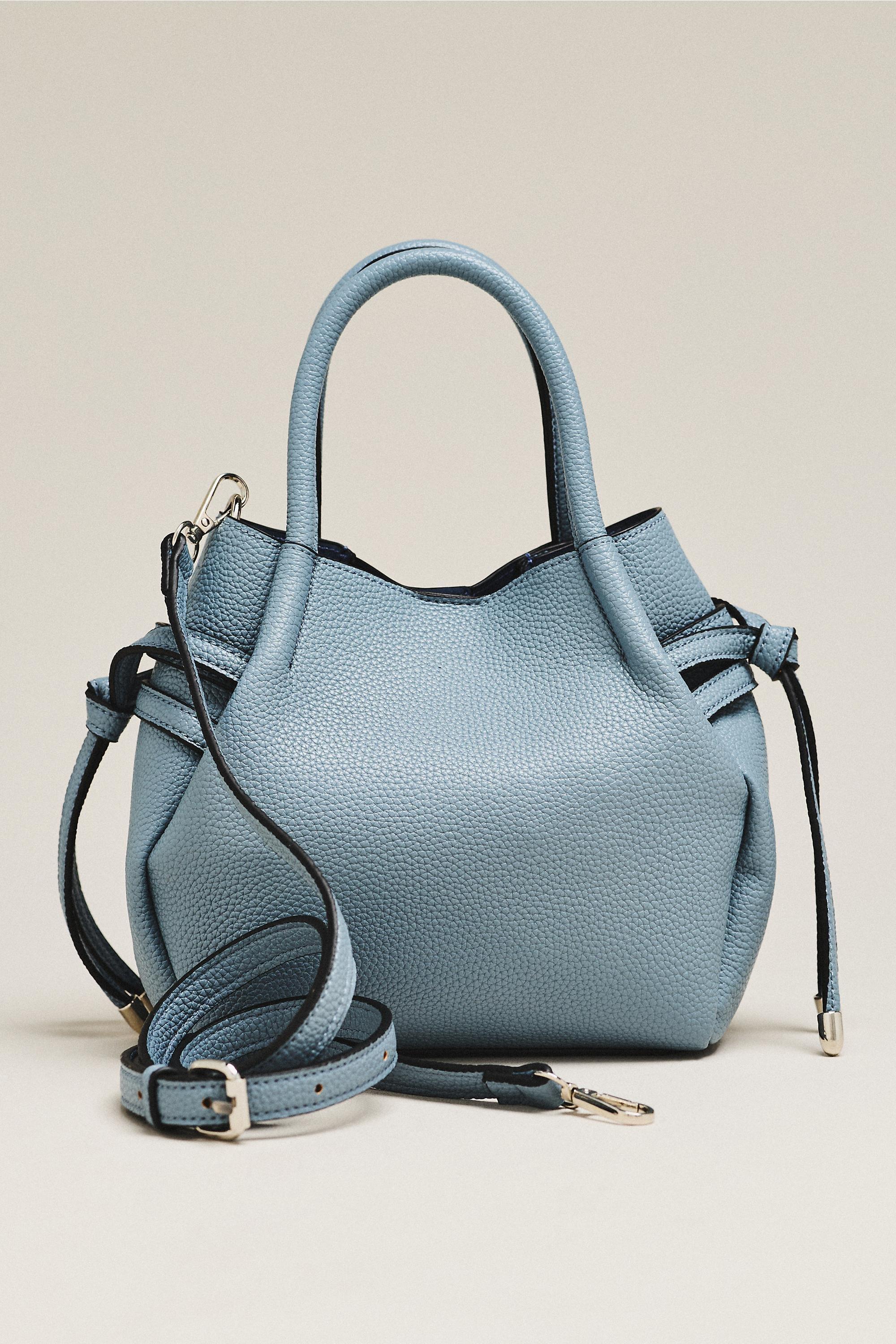 Maeve Faux-Leather Mini Tulip Satchel, Blue, Navy, large image number 3