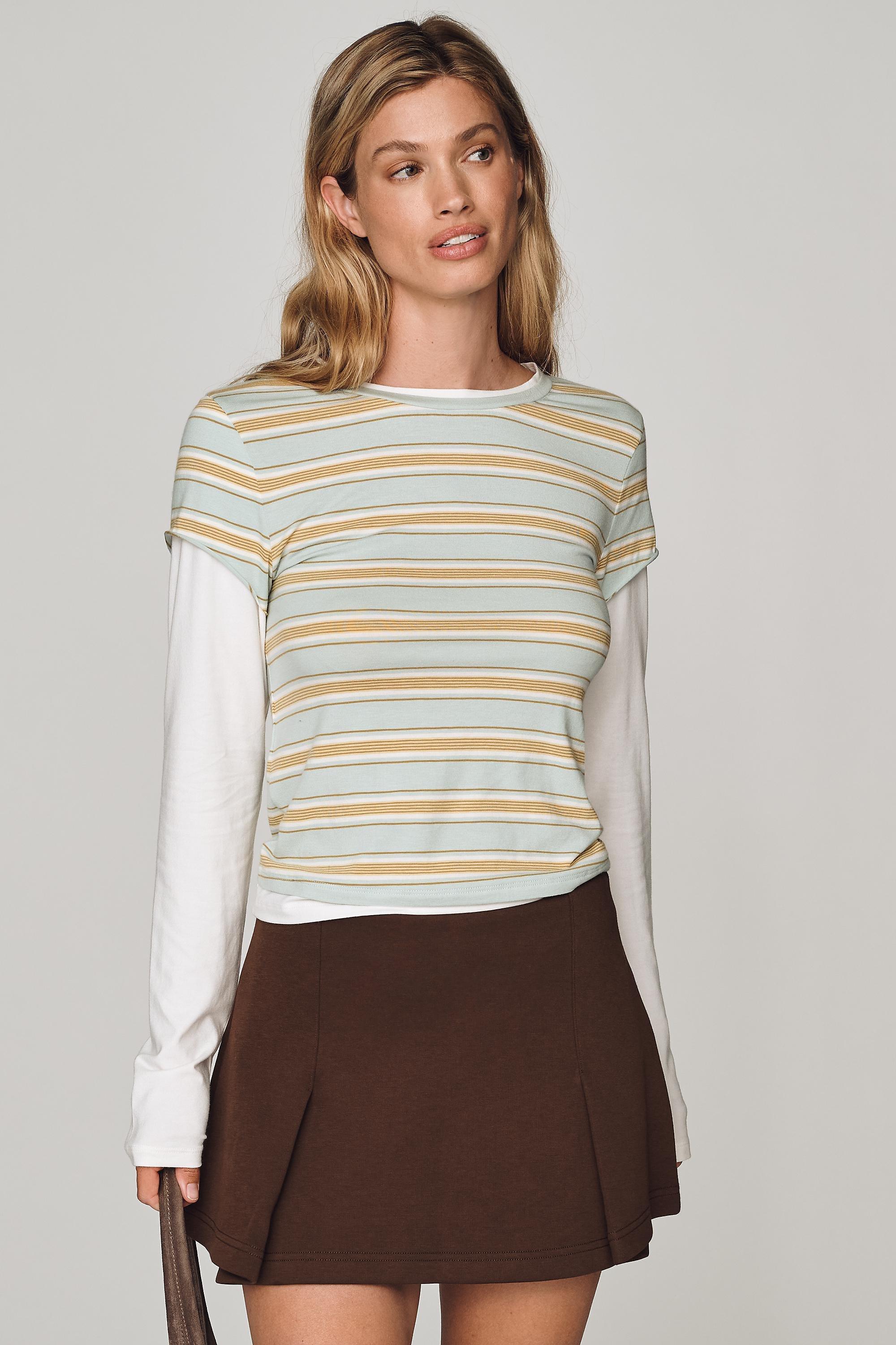 By Anthropologie Evan Long-Sleeve Top, Multiclour, Blue, large image number 0