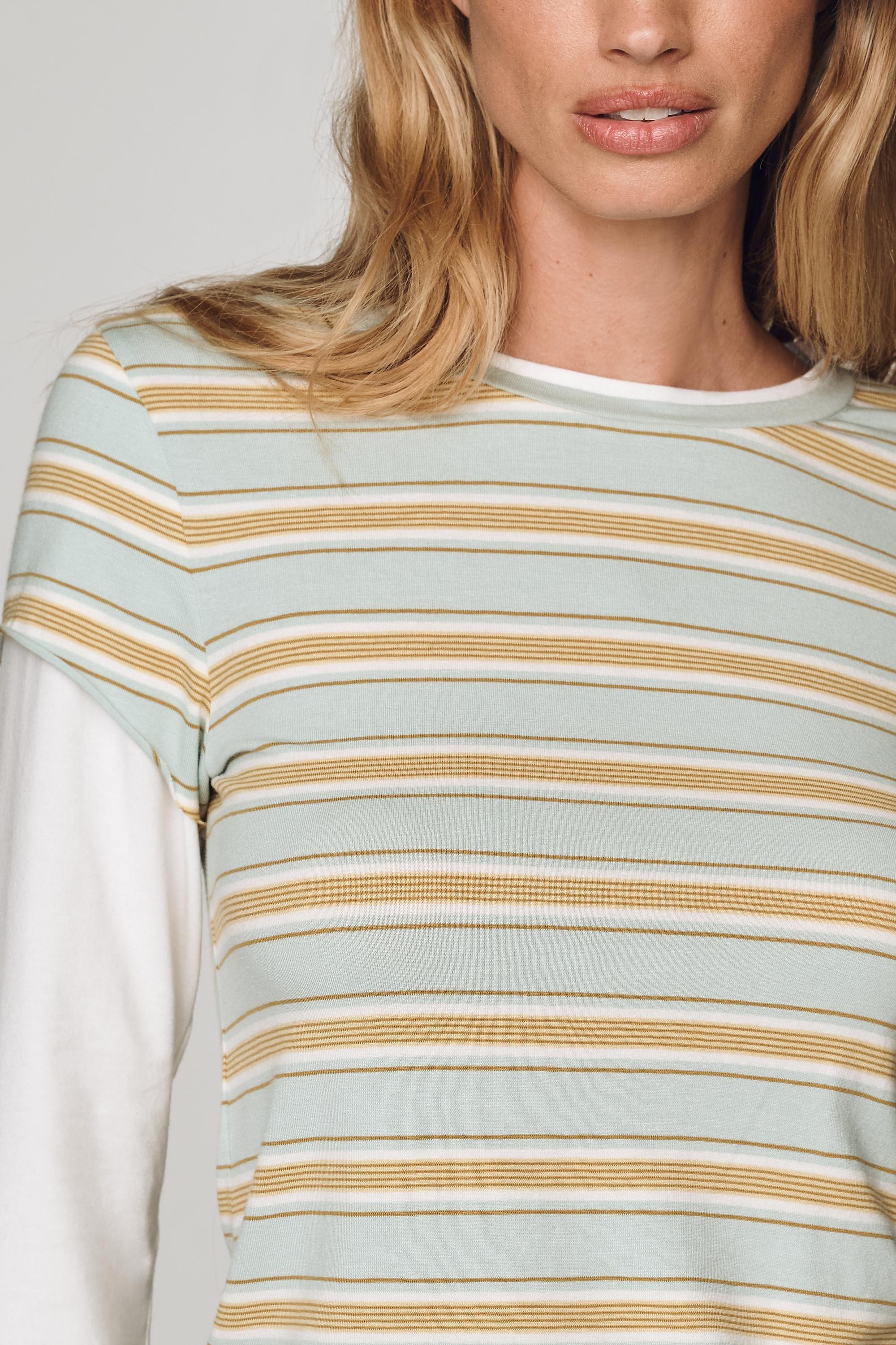 By Anthropologie Evan Long-Sleeve Top, Multiclour, Blue, medium