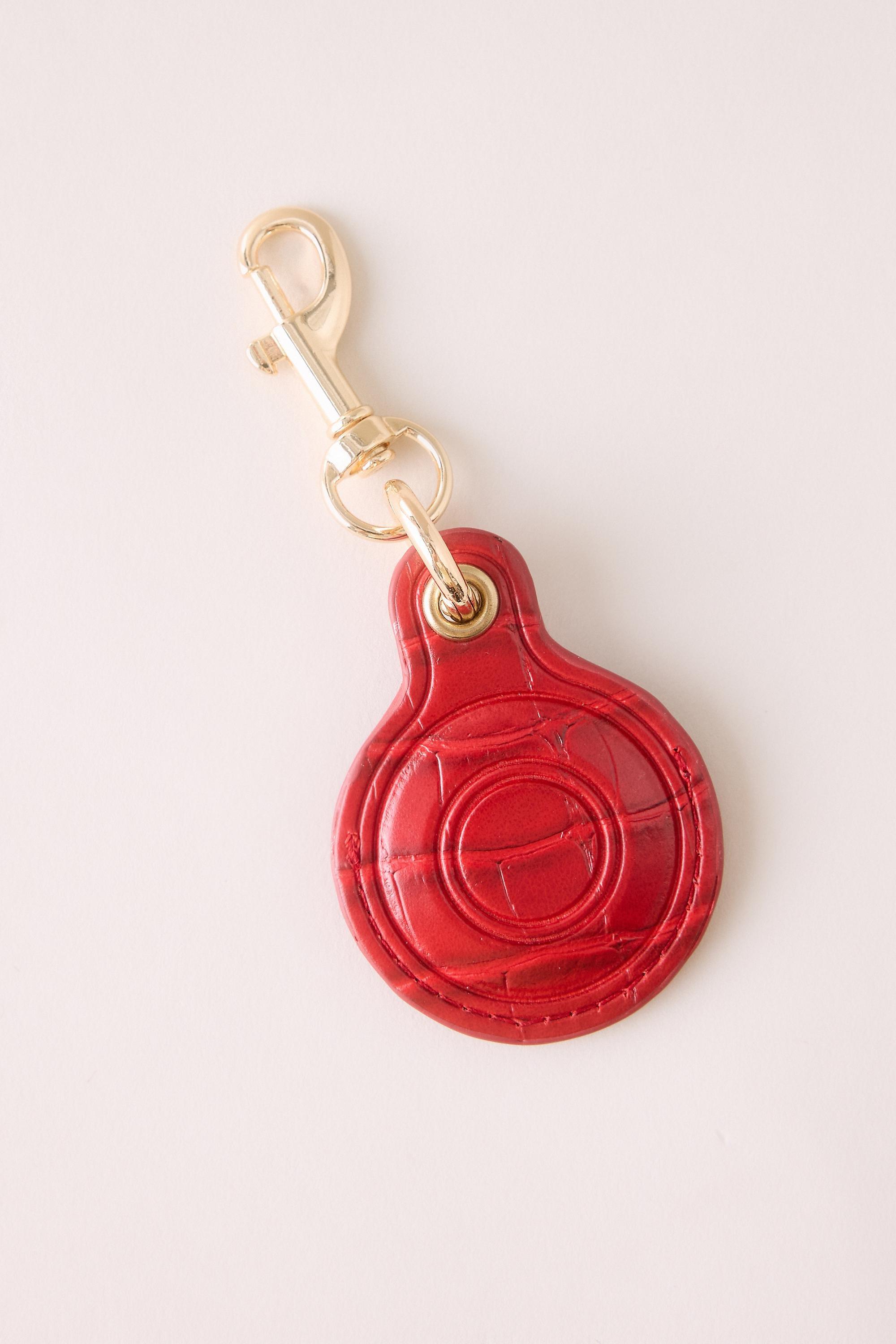 By Anthropologie Airtag Cover Keychain, Red, Red, medium