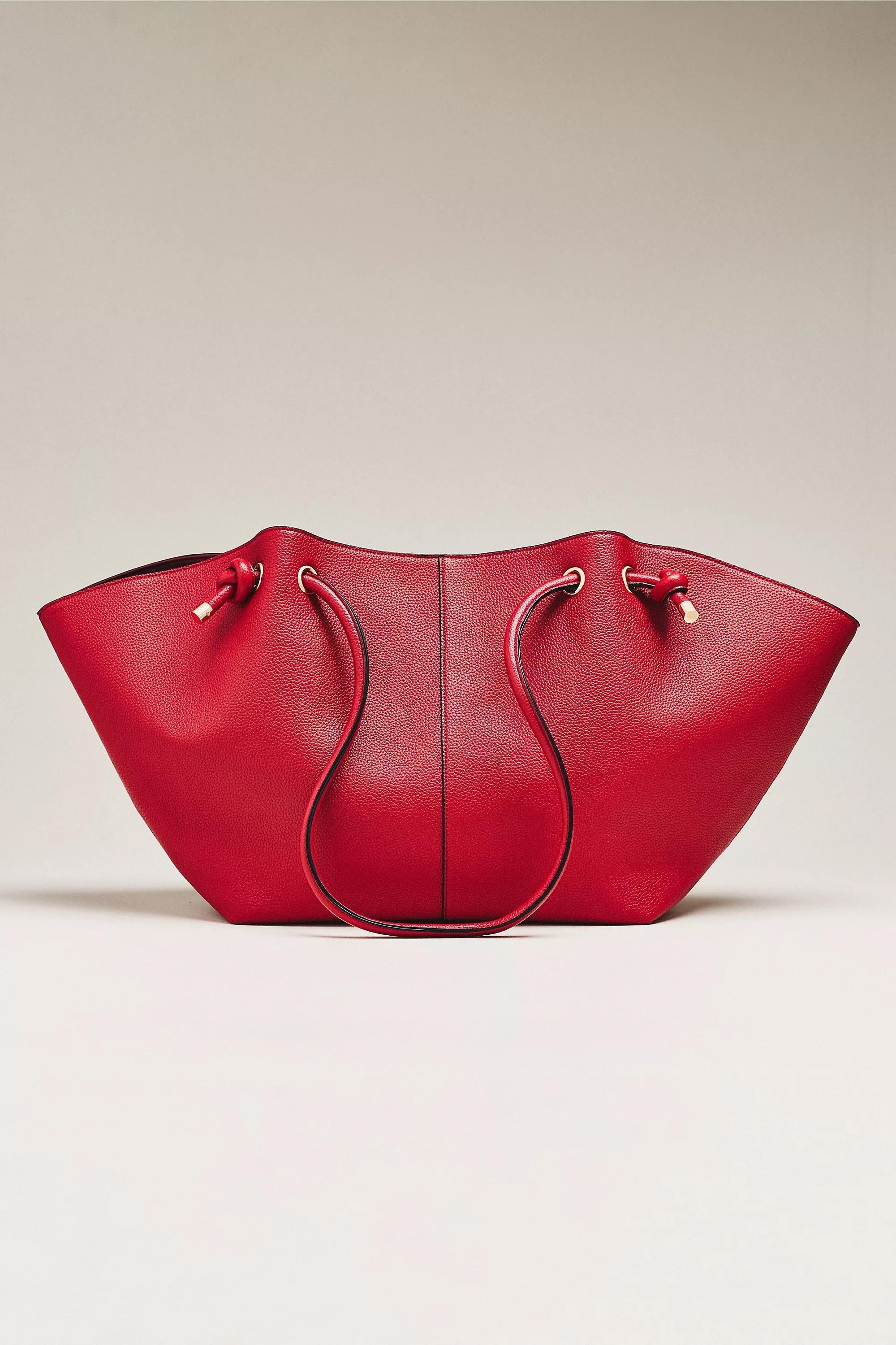Maeve Pebbled Faux-Leather Tote Bag, Red, Red, large image number 3