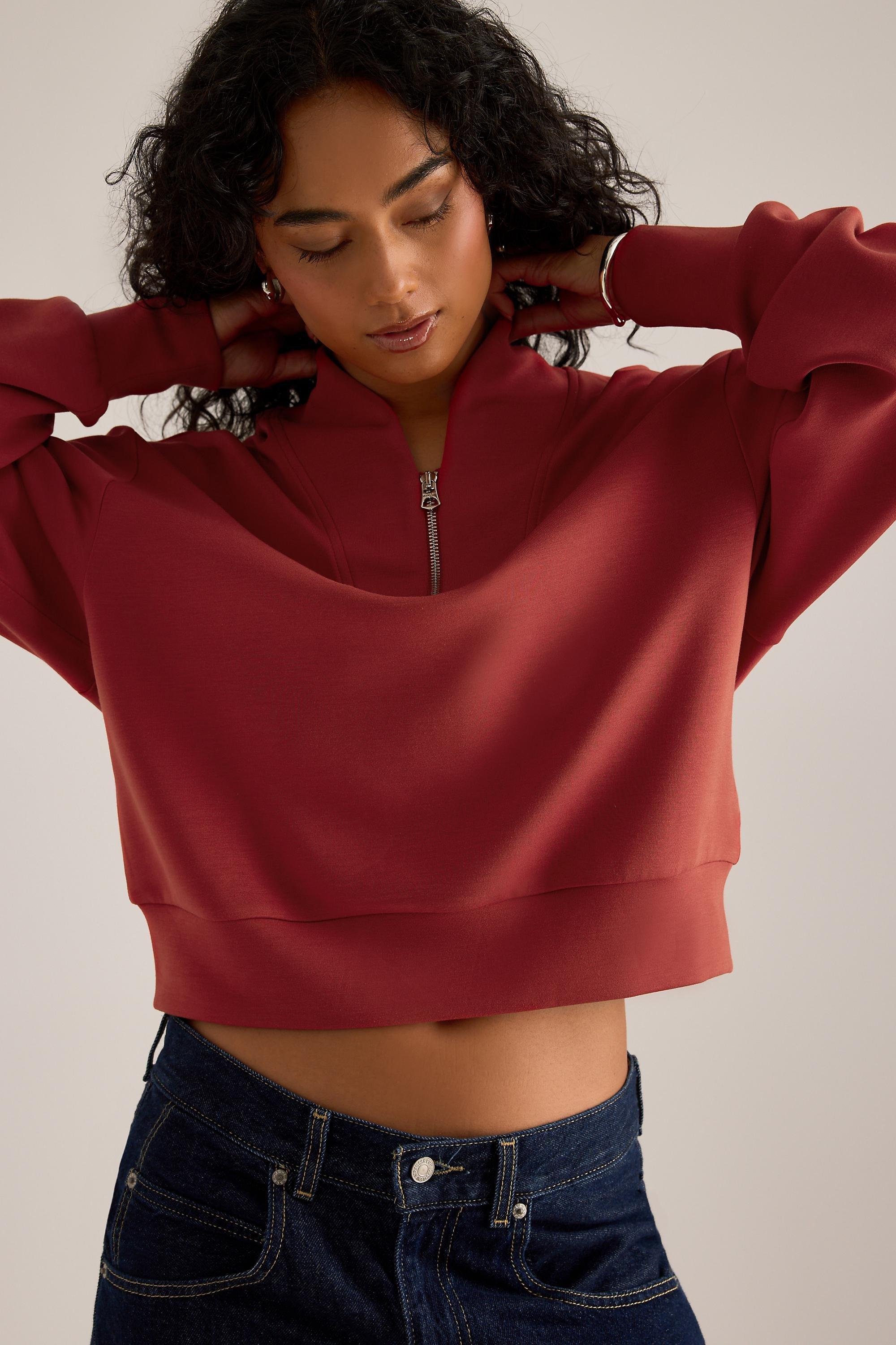 Varley Davidson Half-Zip Sweatshirt, Red, Red, large image number 3