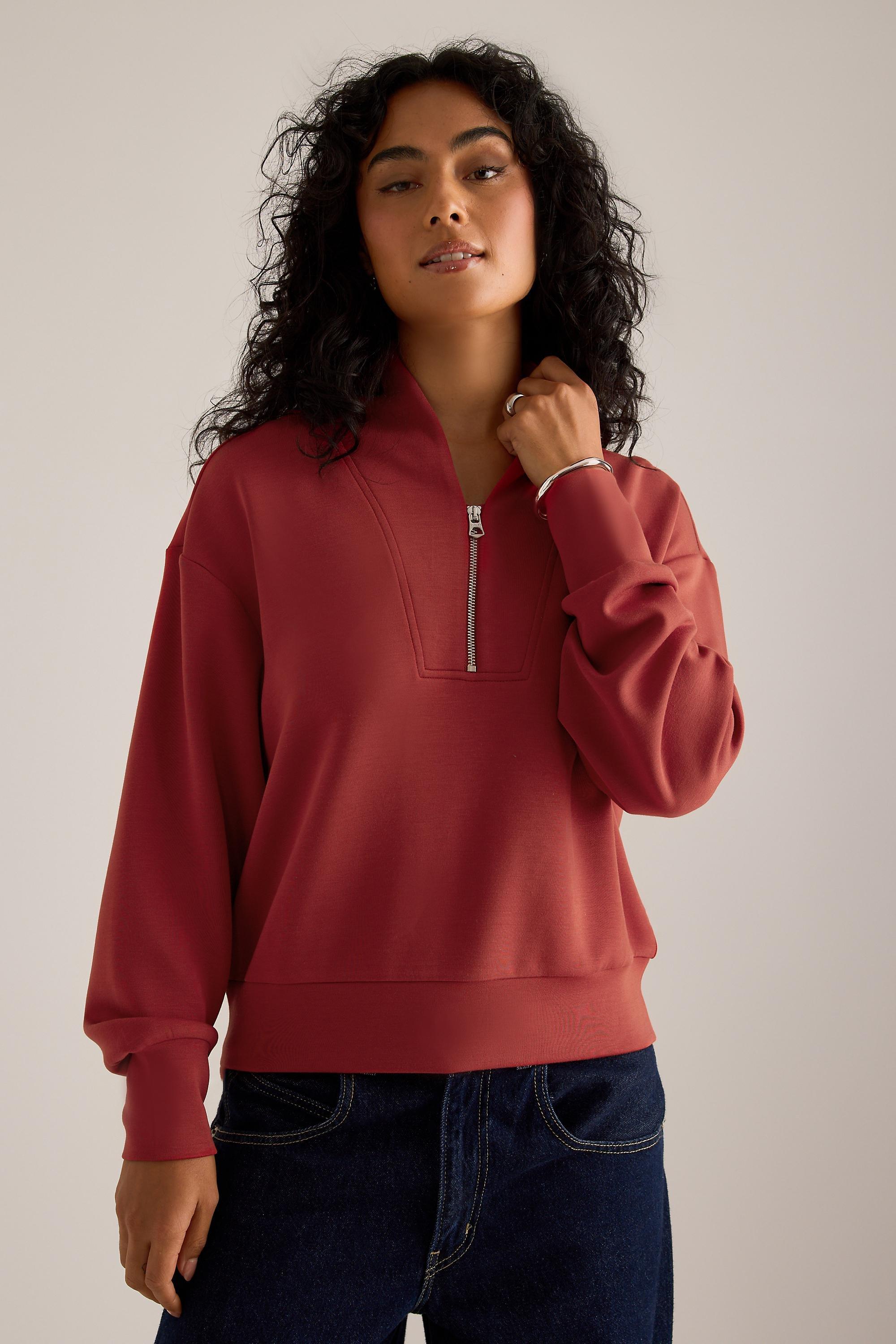 Varley Davidson Half-Zip Sweatshirt, Red, Red, large image number 4