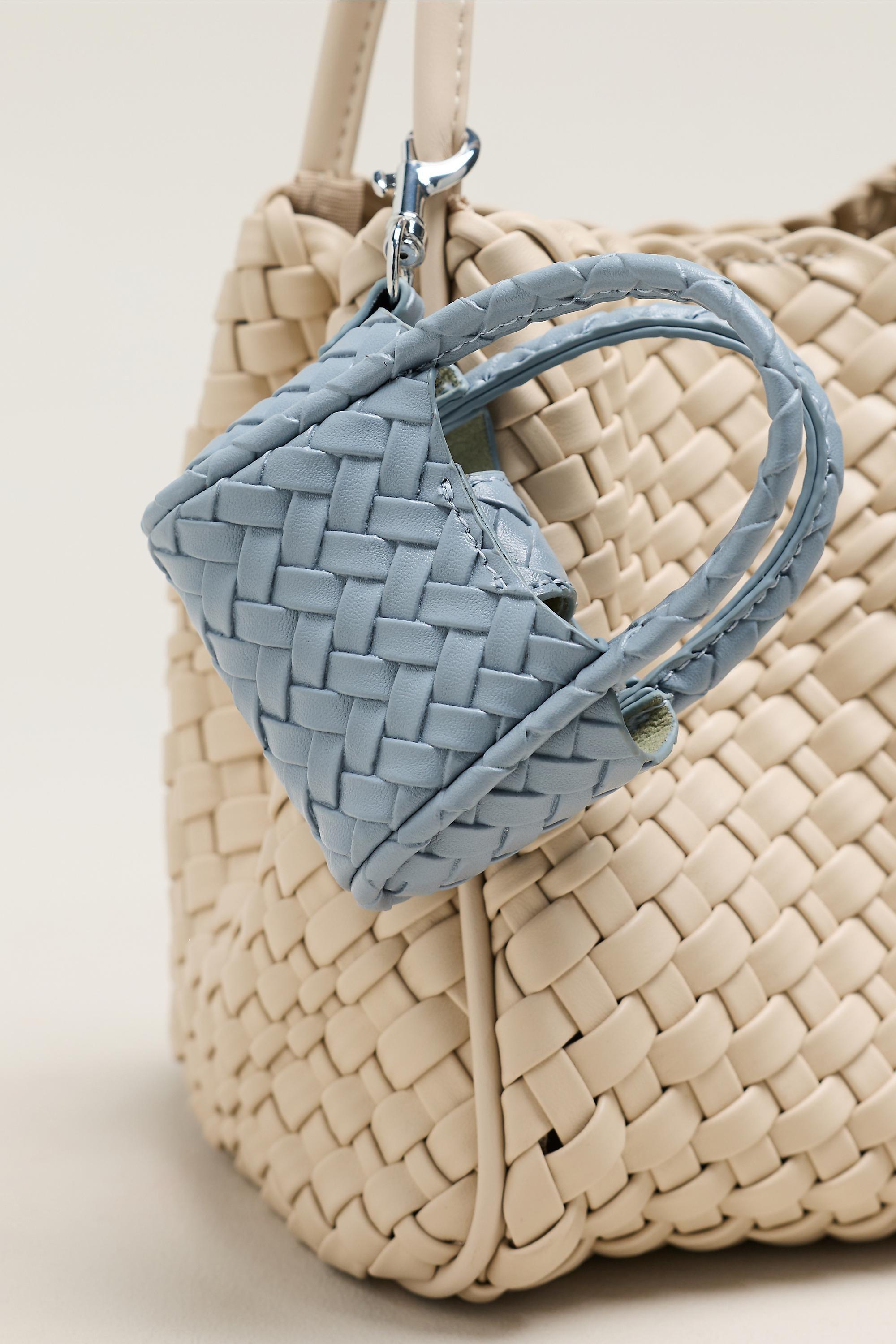 Woven Bag Charm, Blue, Blue, medium