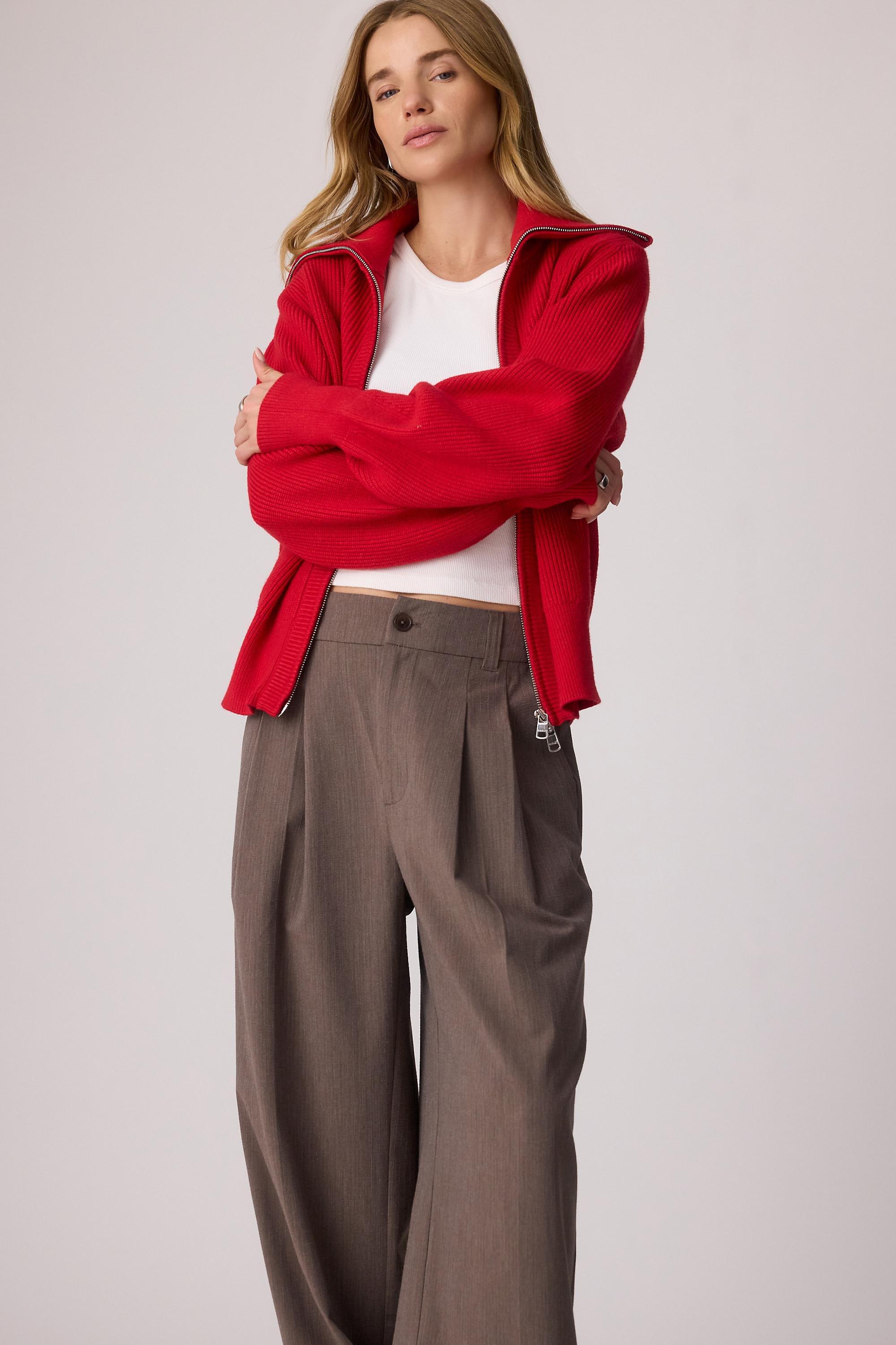 Varley Alysha Wide-Leg Trousers, Brown, medium