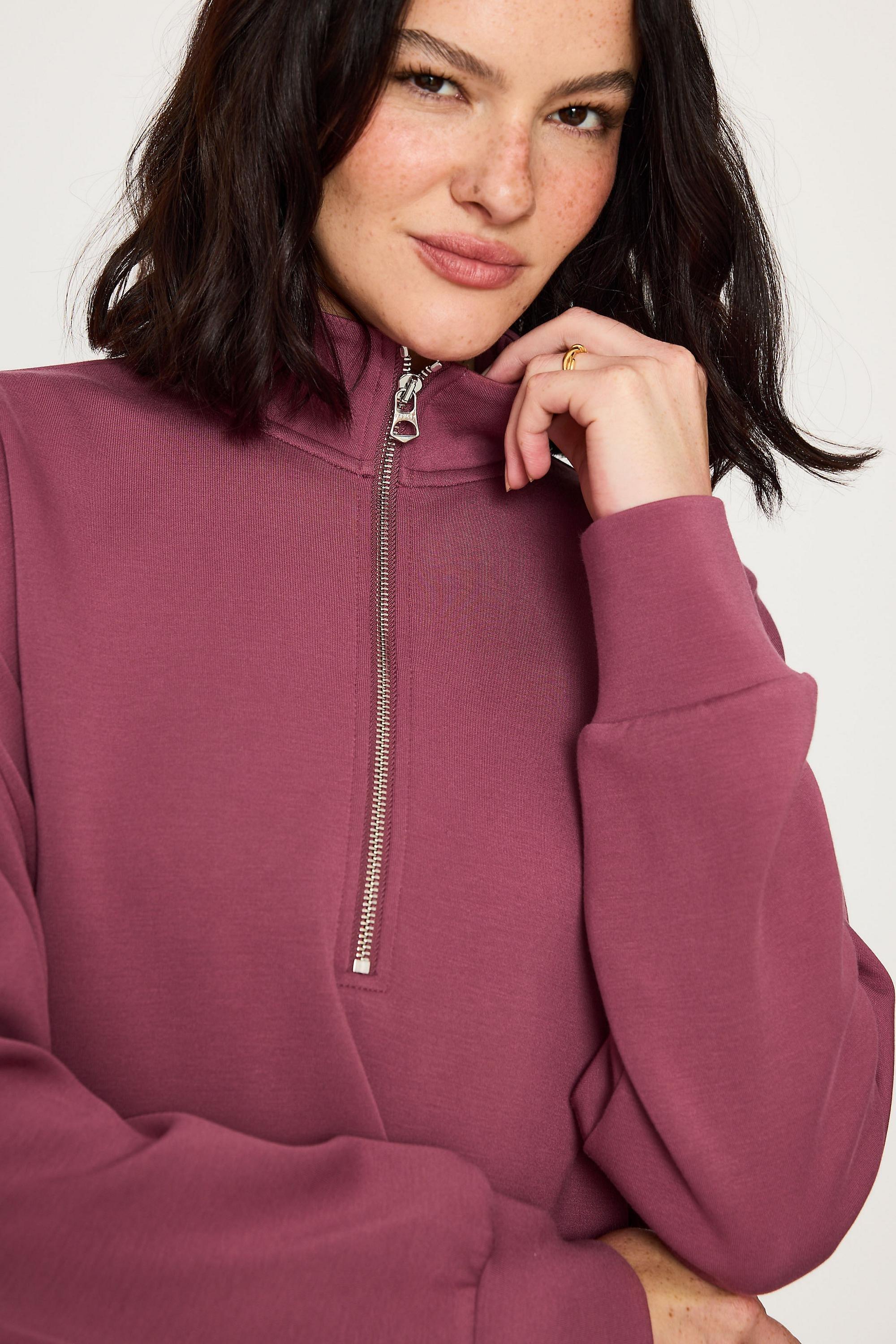 Varley Mavis Mock-Neck Sweatshirt, Burgundy, large image number 3