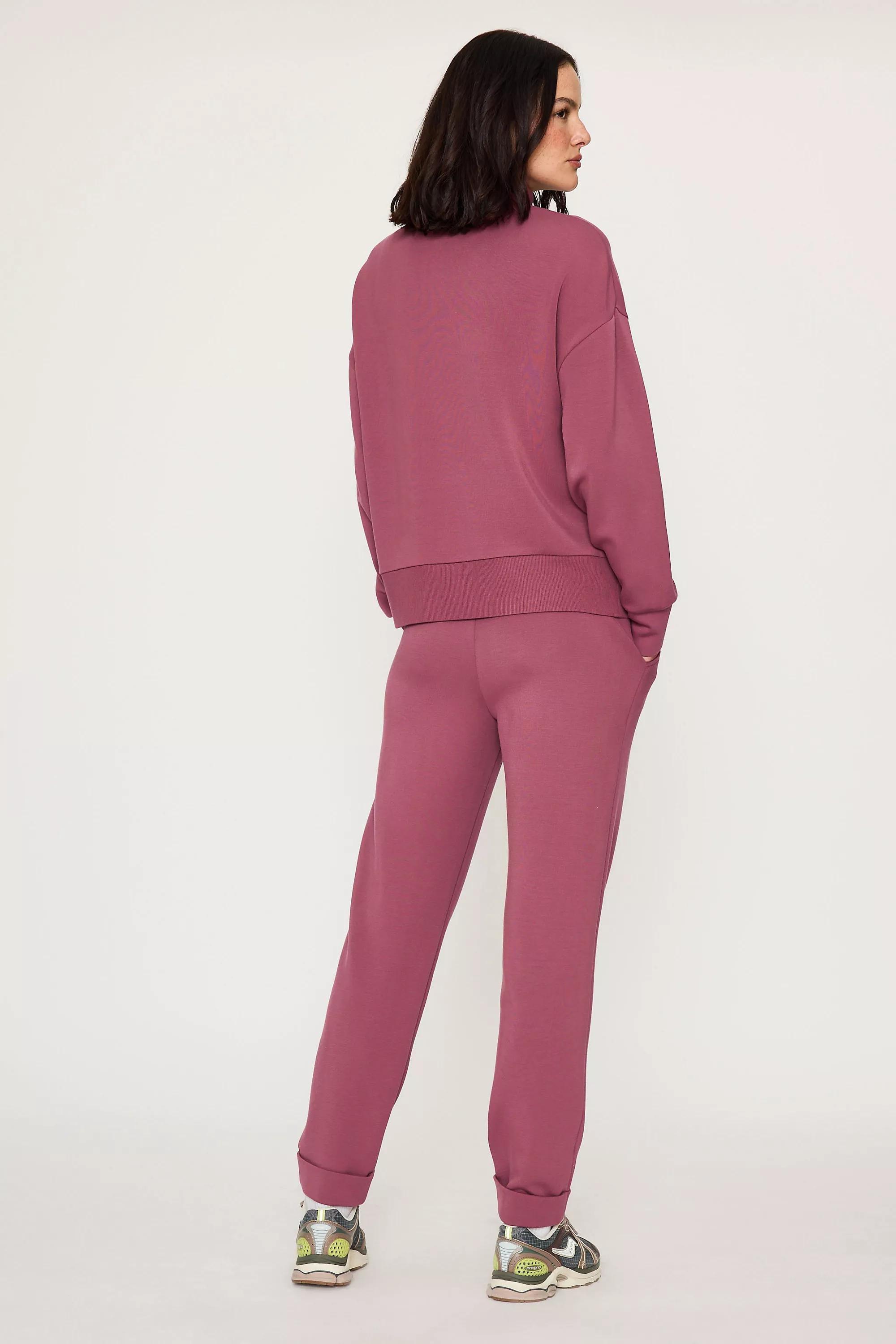 Varley Mavis Mock-Neck Sweatshirt, Pink, Burgundy, large image number 4