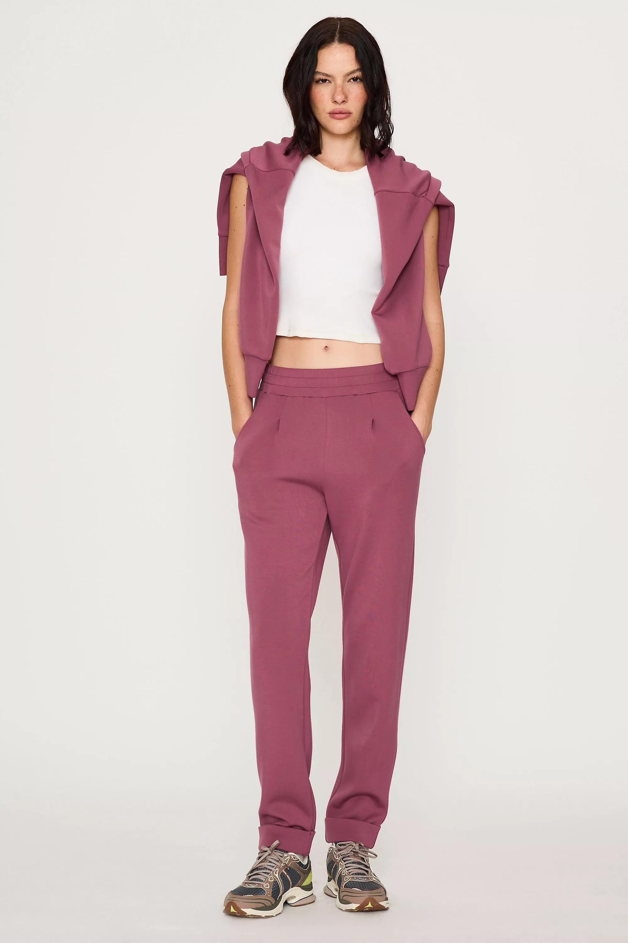 Varley The Rolled Trousers, Pink, Burgundy, large image number 0