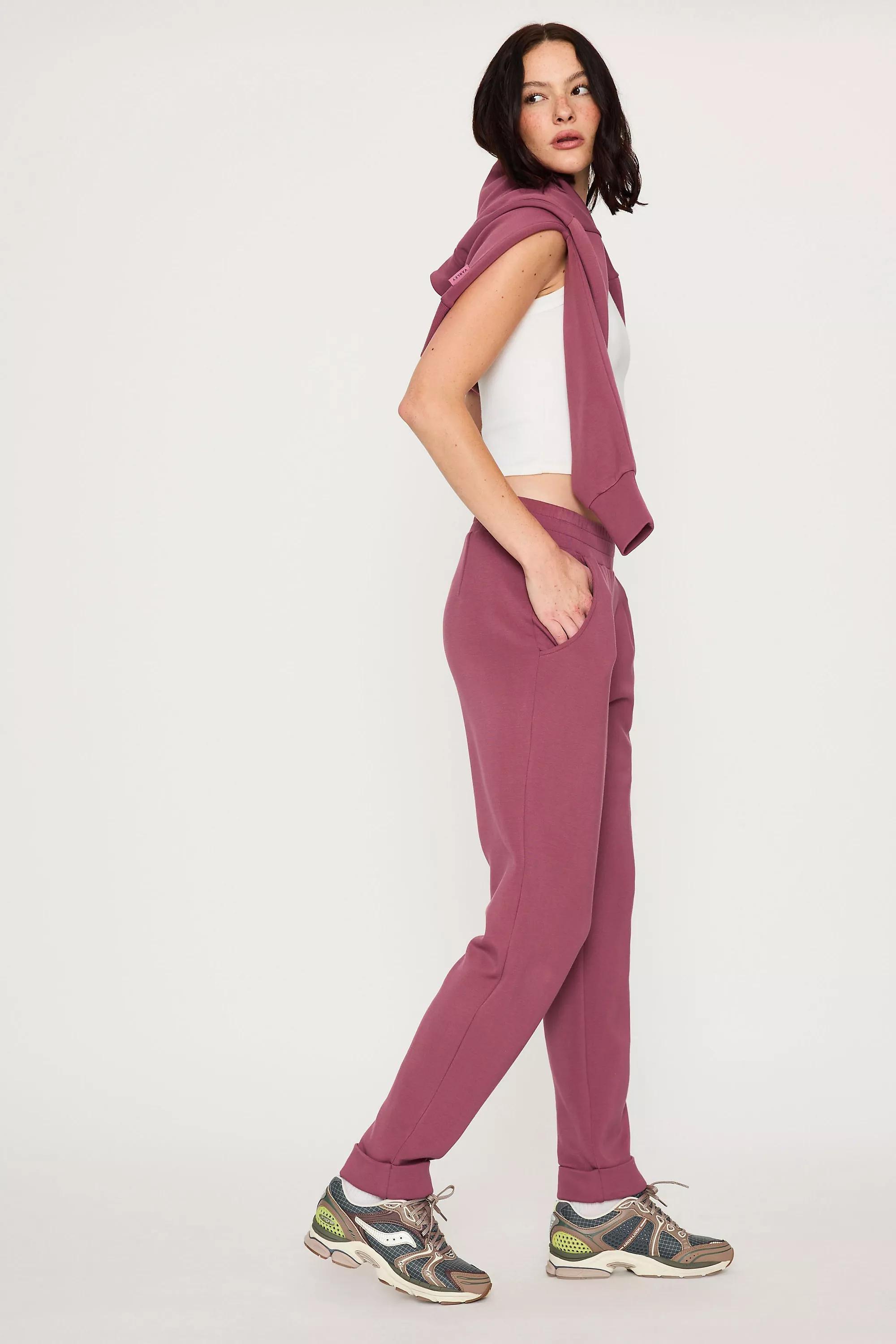 Varley The Rolled Trousers, Pink, Burgundy, large image number 1