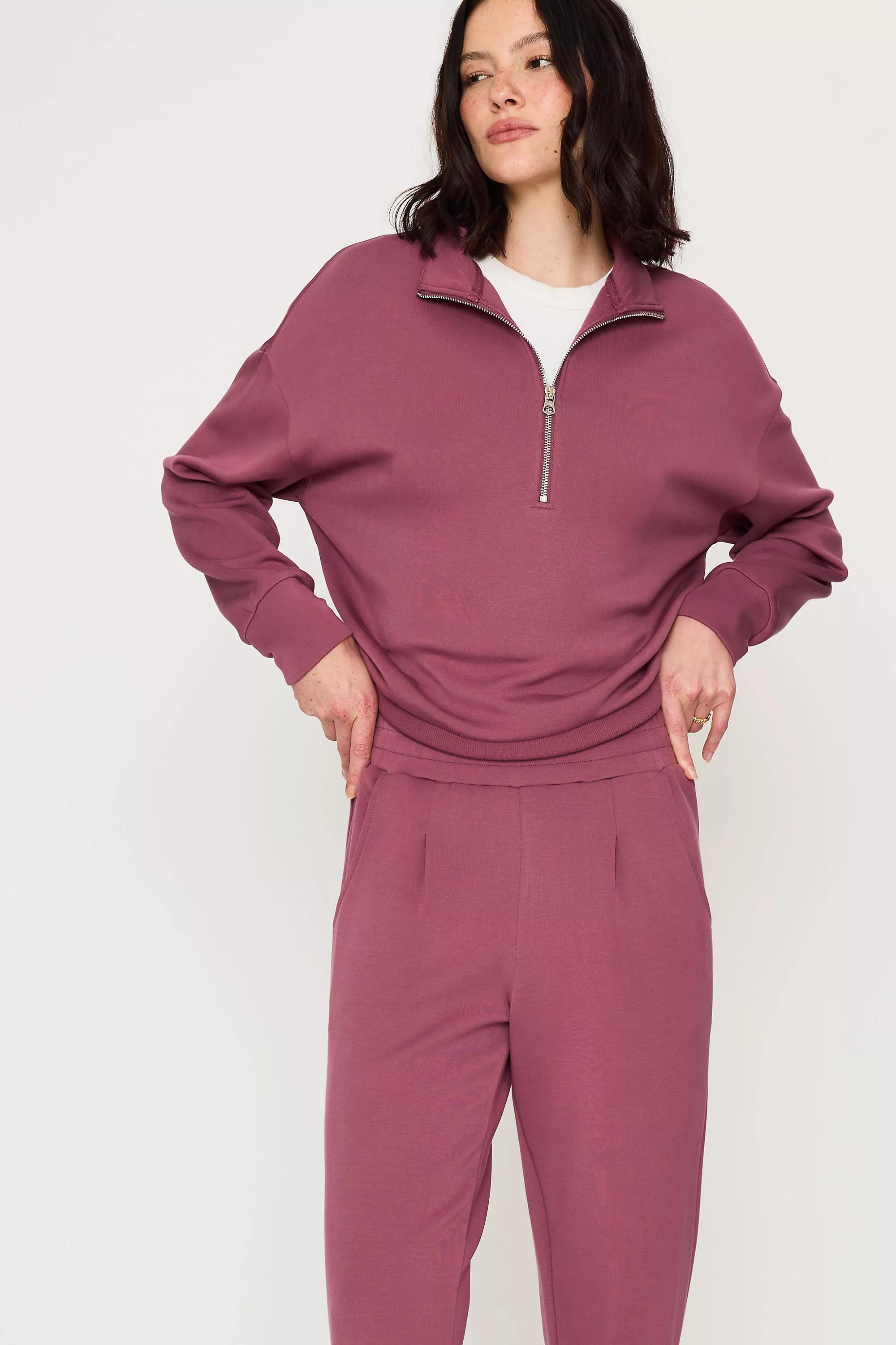 Varley The Rolled Trousers, Pink, Burgundy, large image number 2