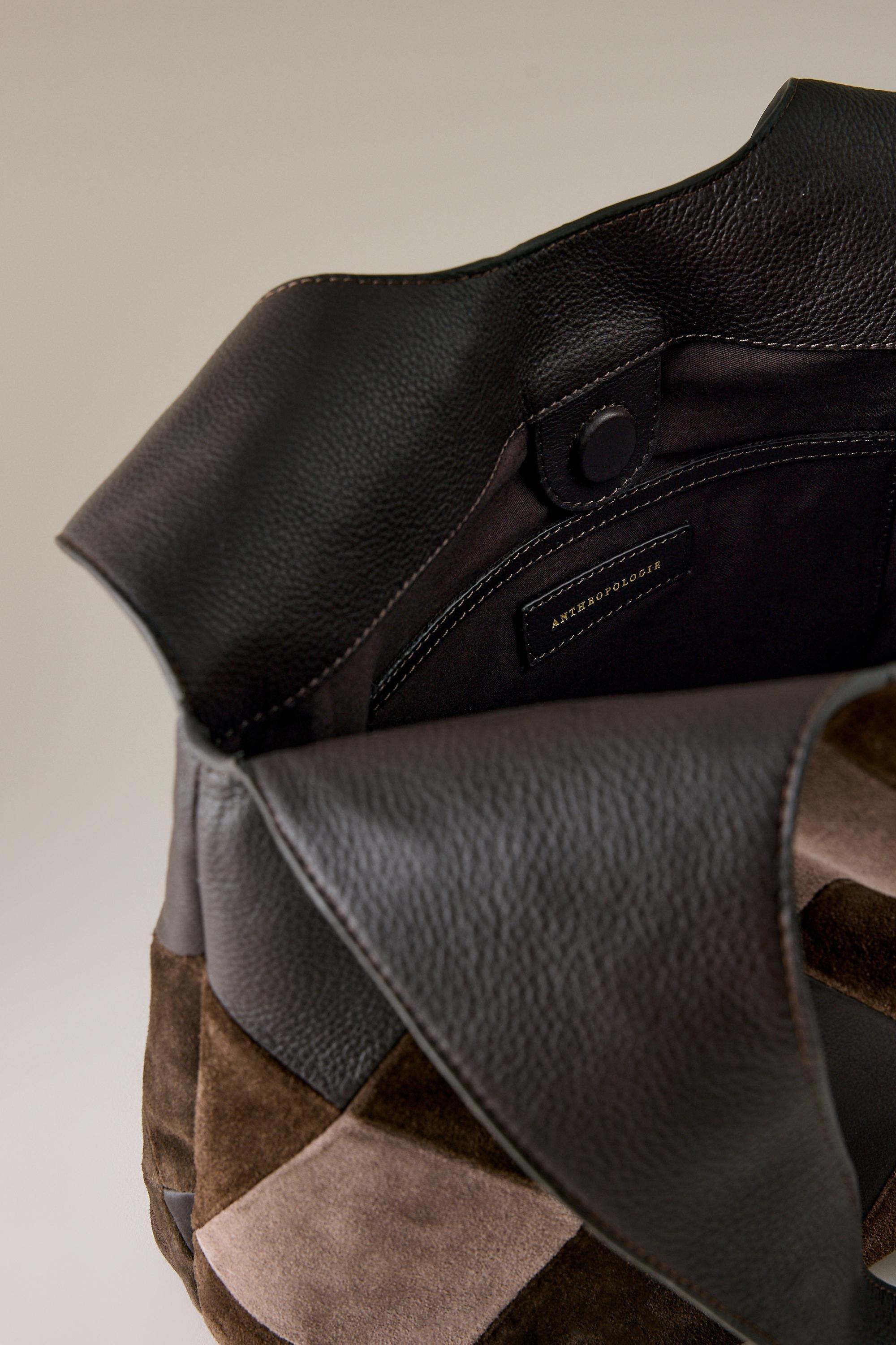 Patchwork Suede & Leather Tote Bag, Multicolour, Brown, large image number 3