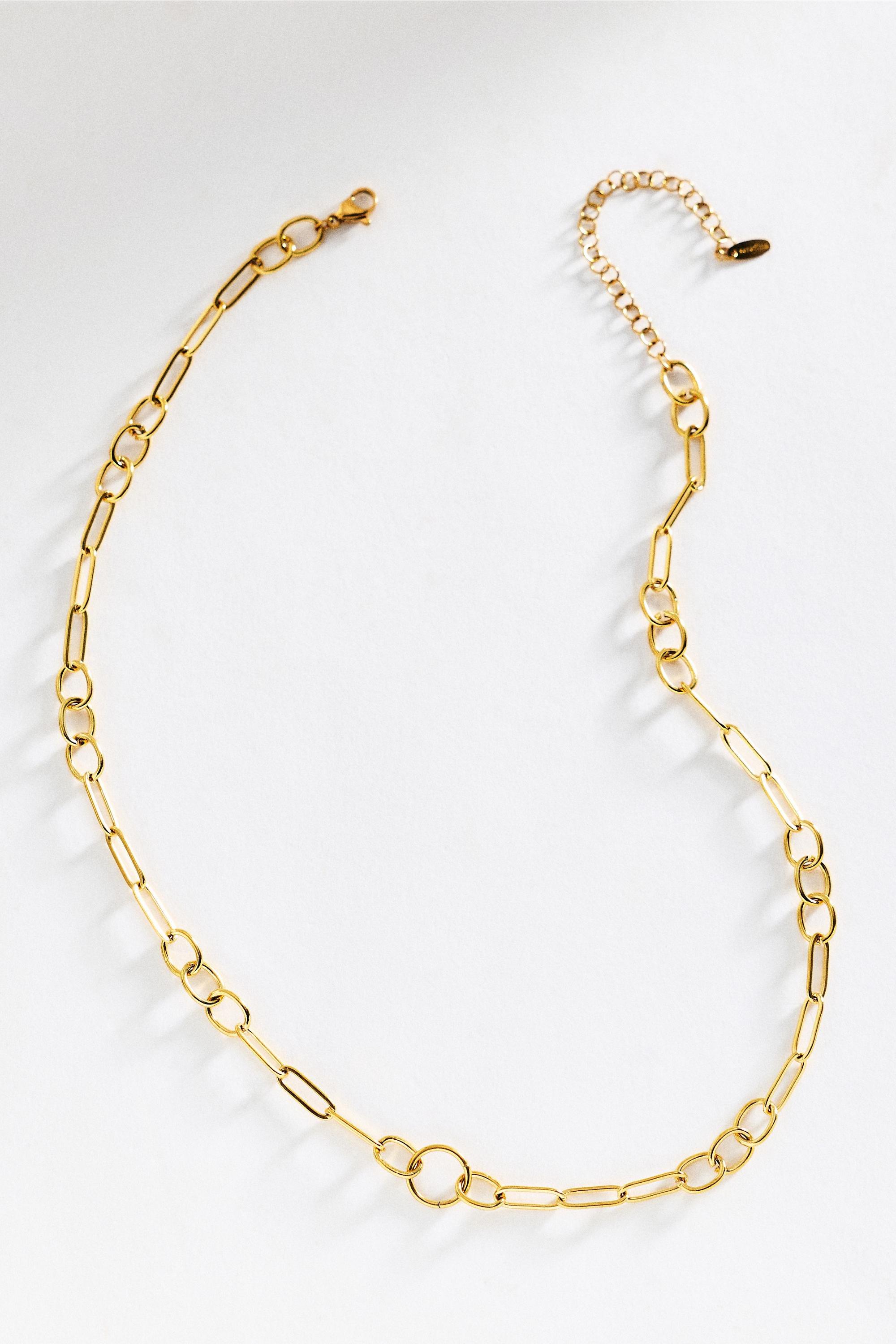 Chunky Chain Necklace, Gold, Gold, large image number 0