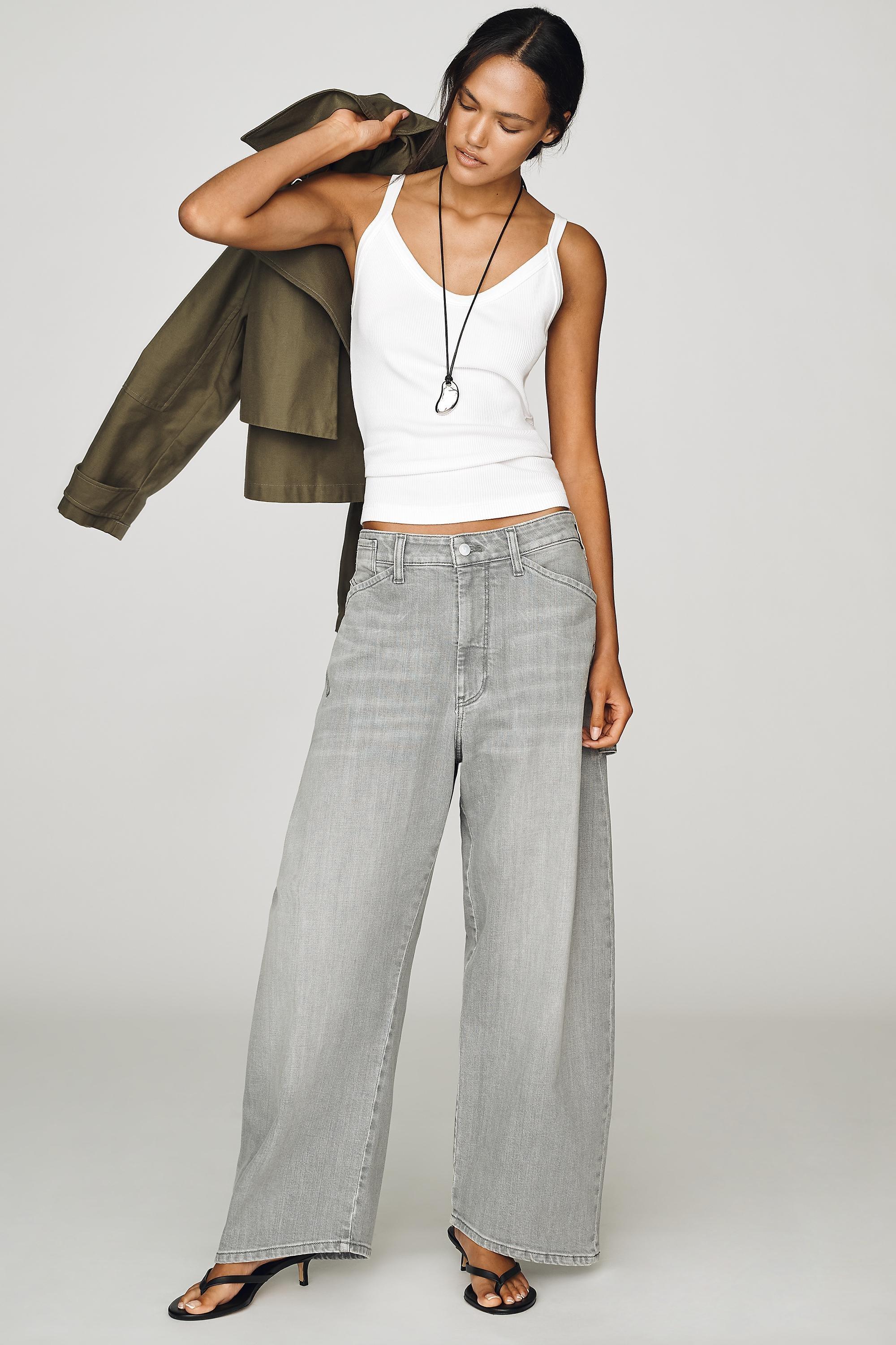 Pilcro Kayden High-Rise Carpenter Barrel Jeans, Grey, Grey, large image number 1