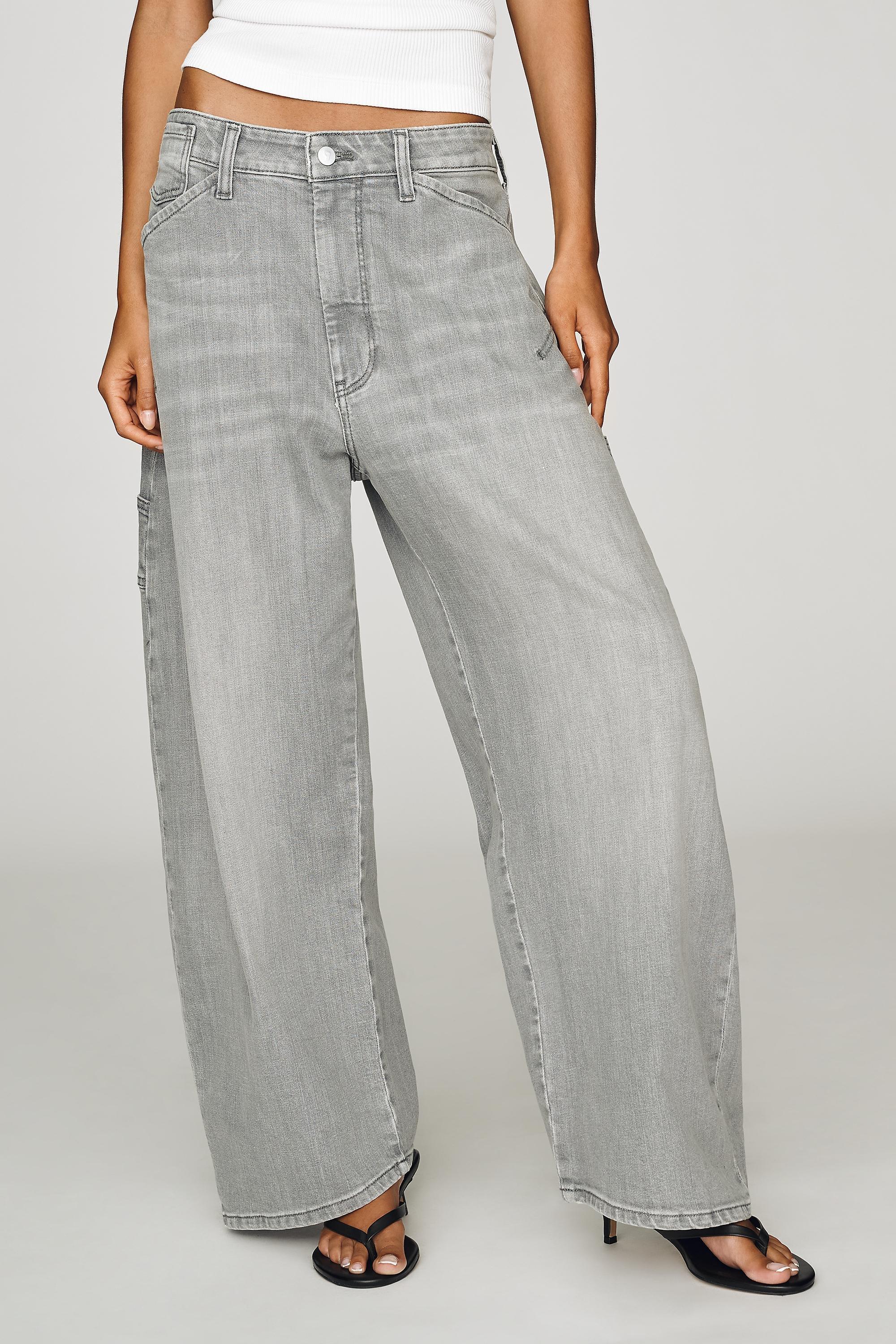 Pilcro Kayden High-Rise Carpenter Barrel Jeans, Grey, Grey, large image number 2