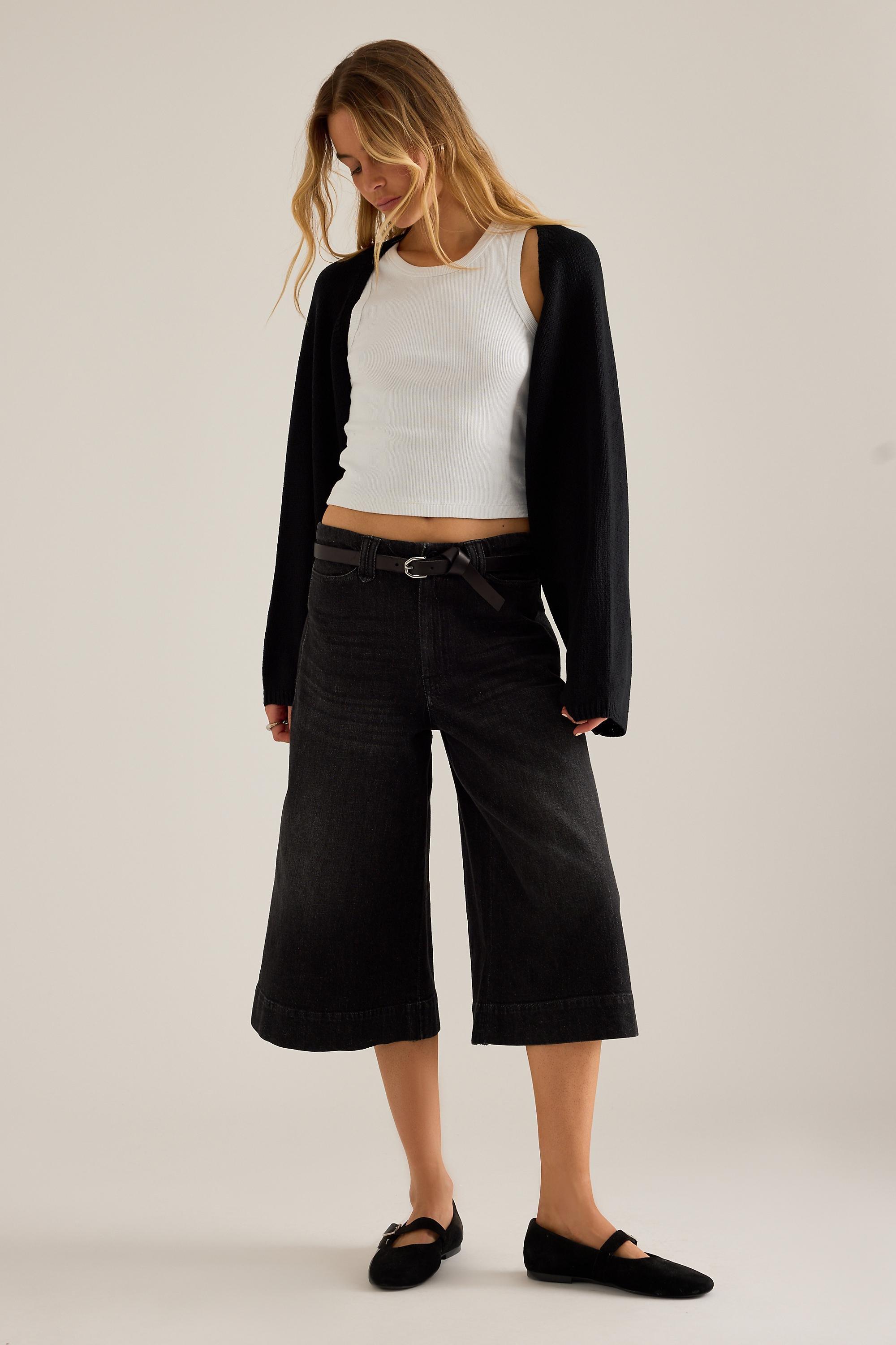 By Anthropologie Knit Shrug, Black, Black, medium