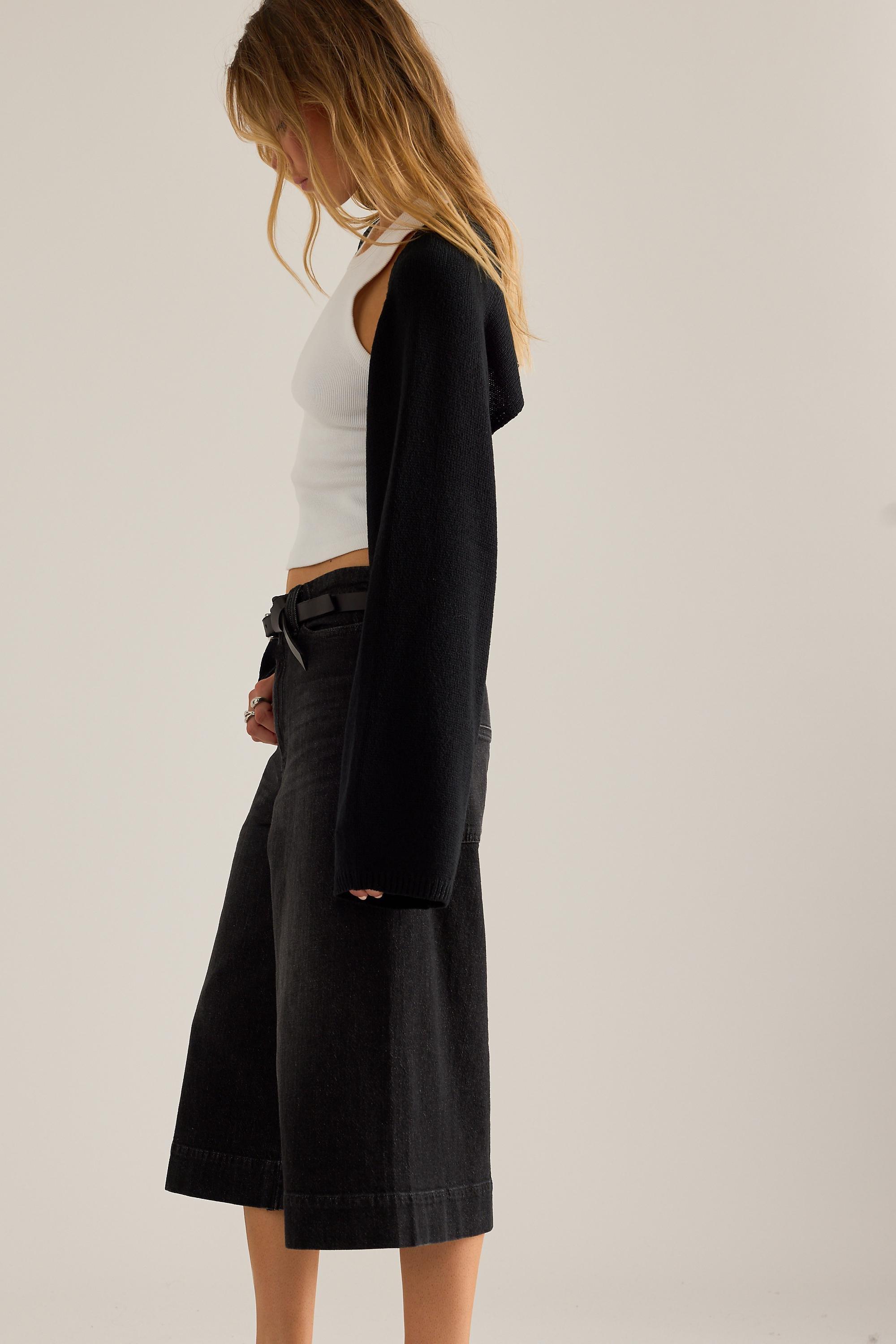 By Anthropologie Knit Shrug, Black, Black, large image number 2